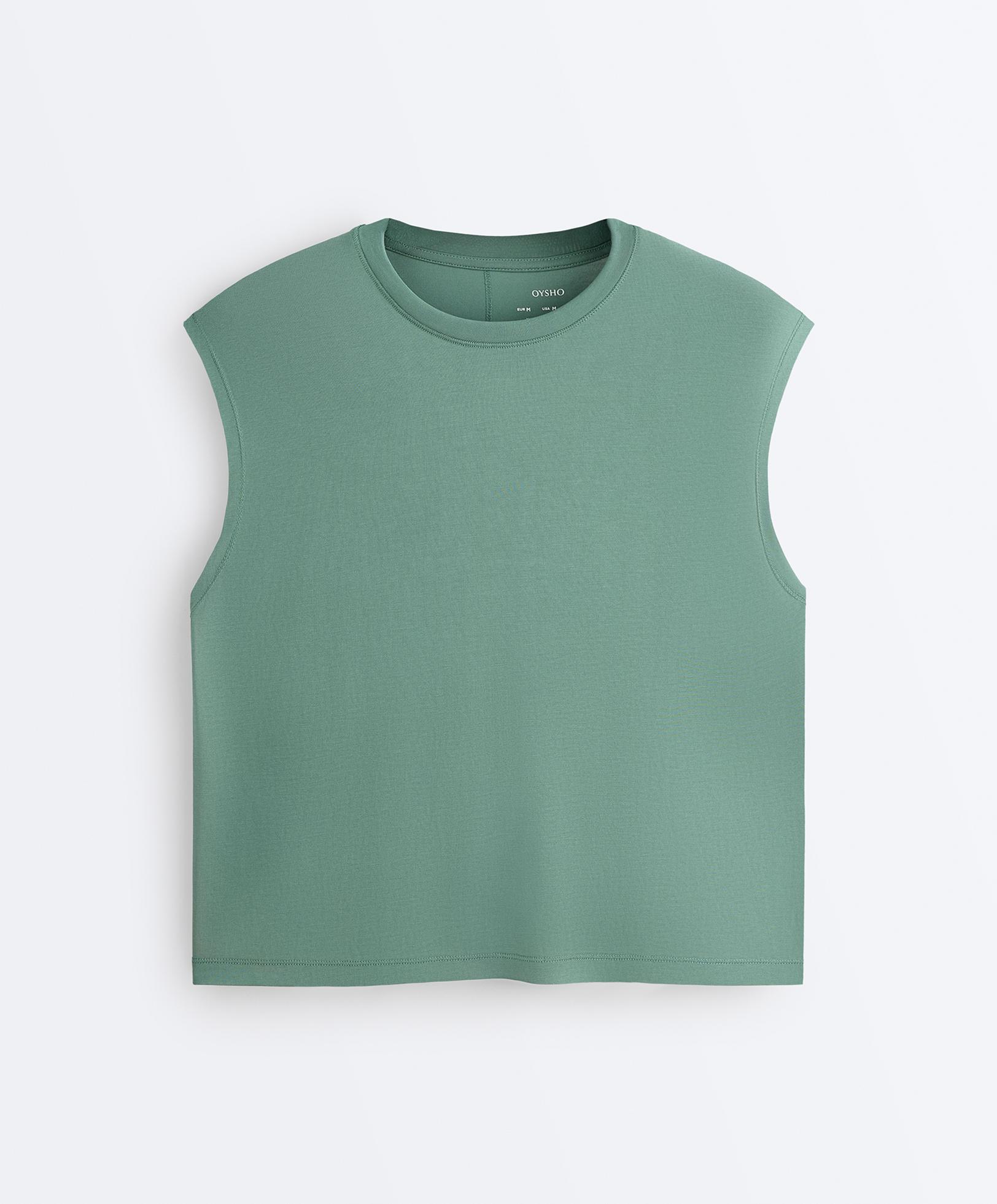 Modal blend sleeveless T-shirt — GREEN