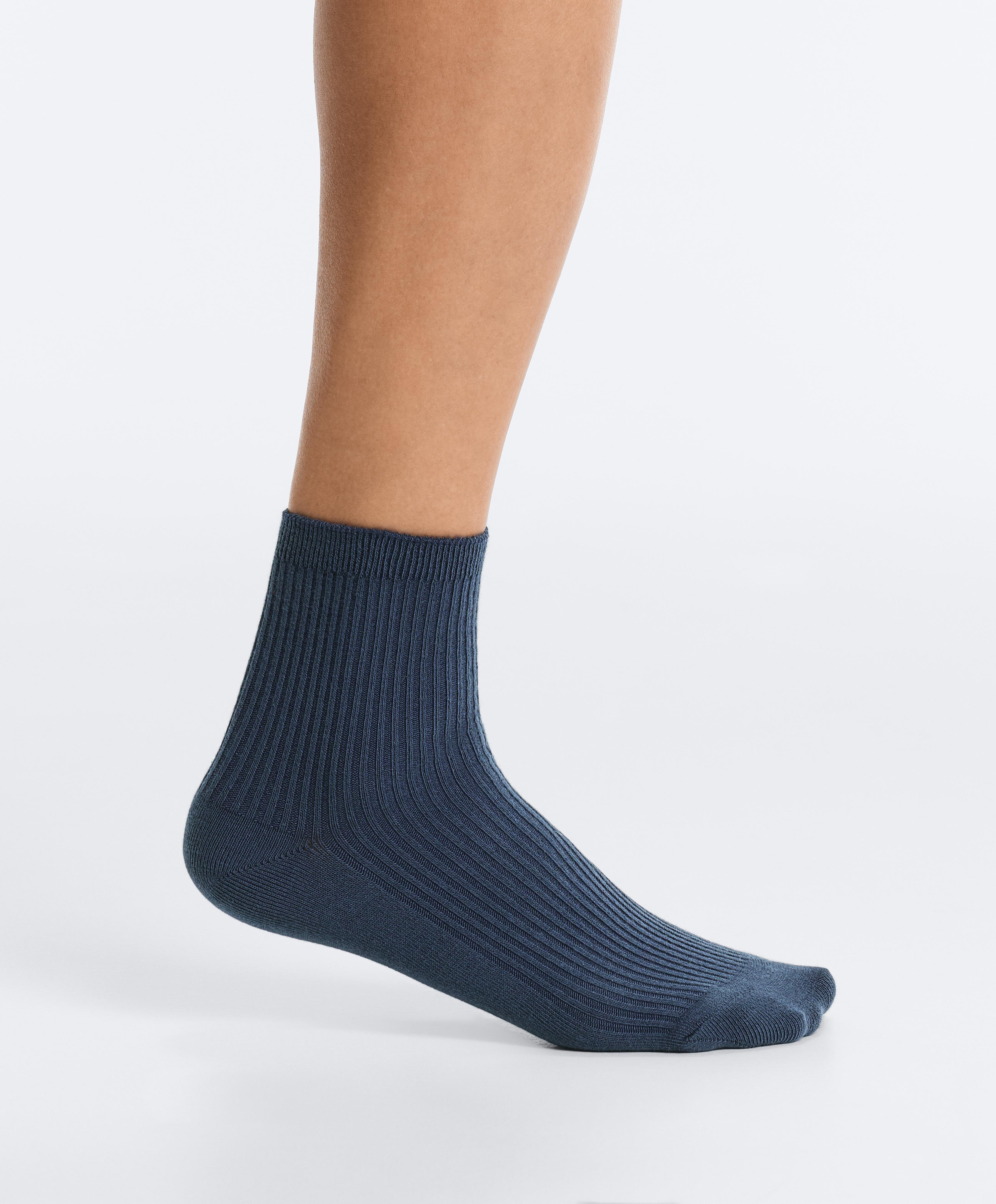 5 pairs of cotton blend quarter socks — BRIGHT RED