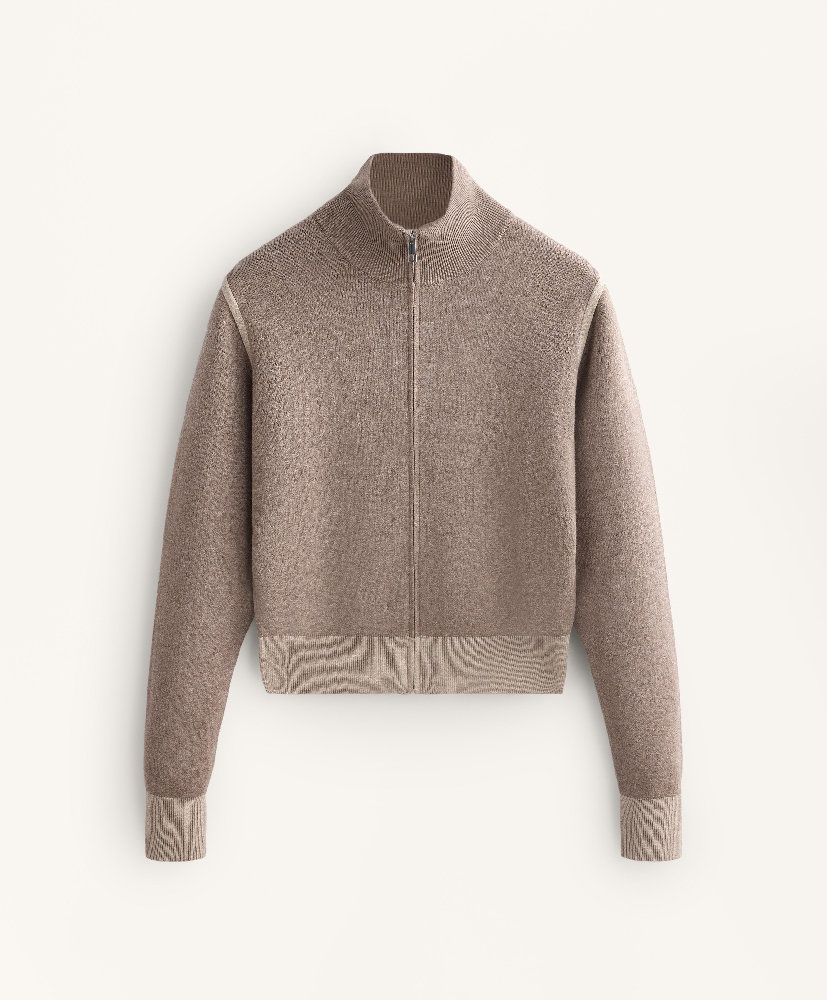 Chamarra de punto detalles a contraste Chamarra de punto detalles a contraste