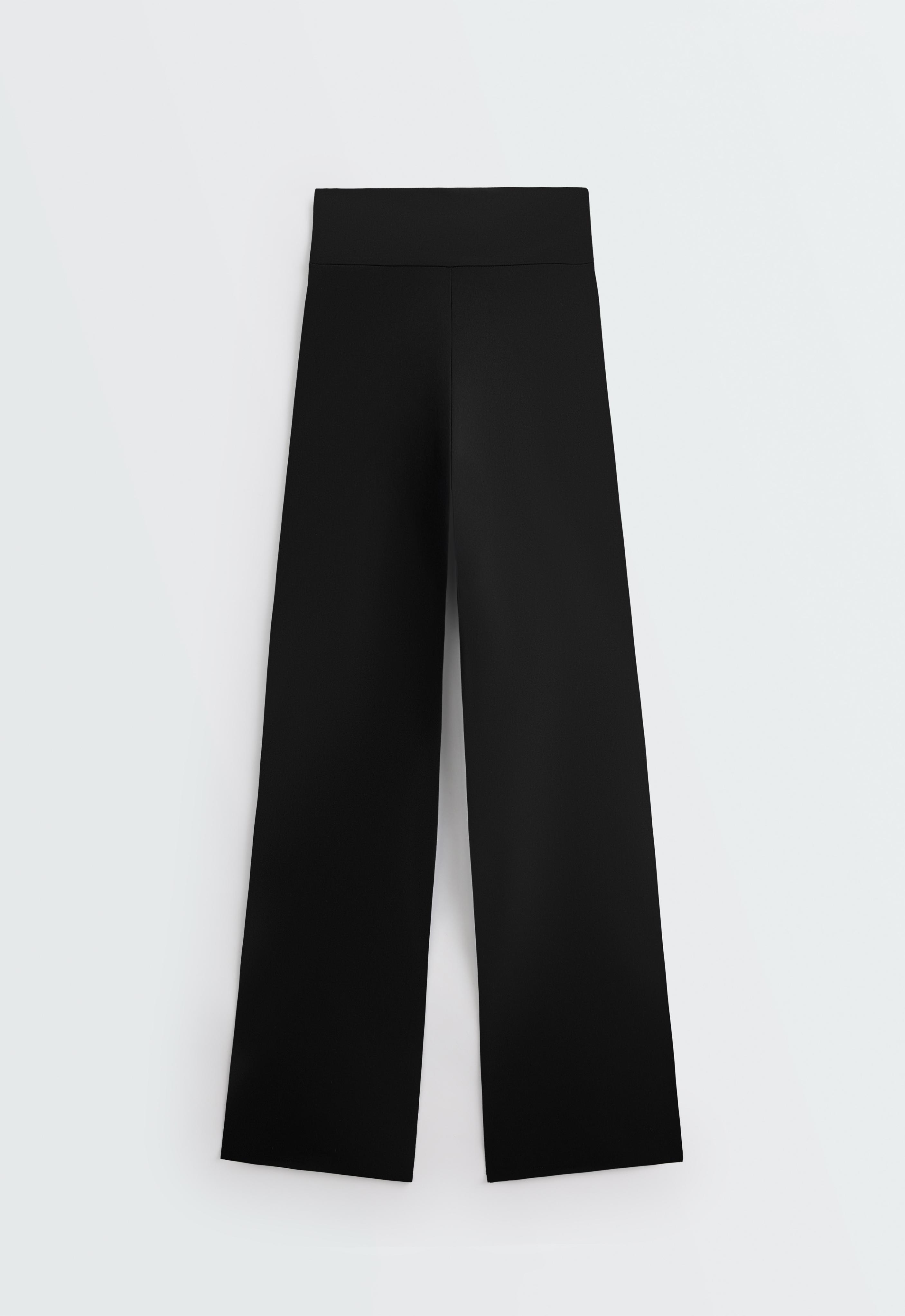 High-rise Comfortlux straight-leg trousers — BLACK