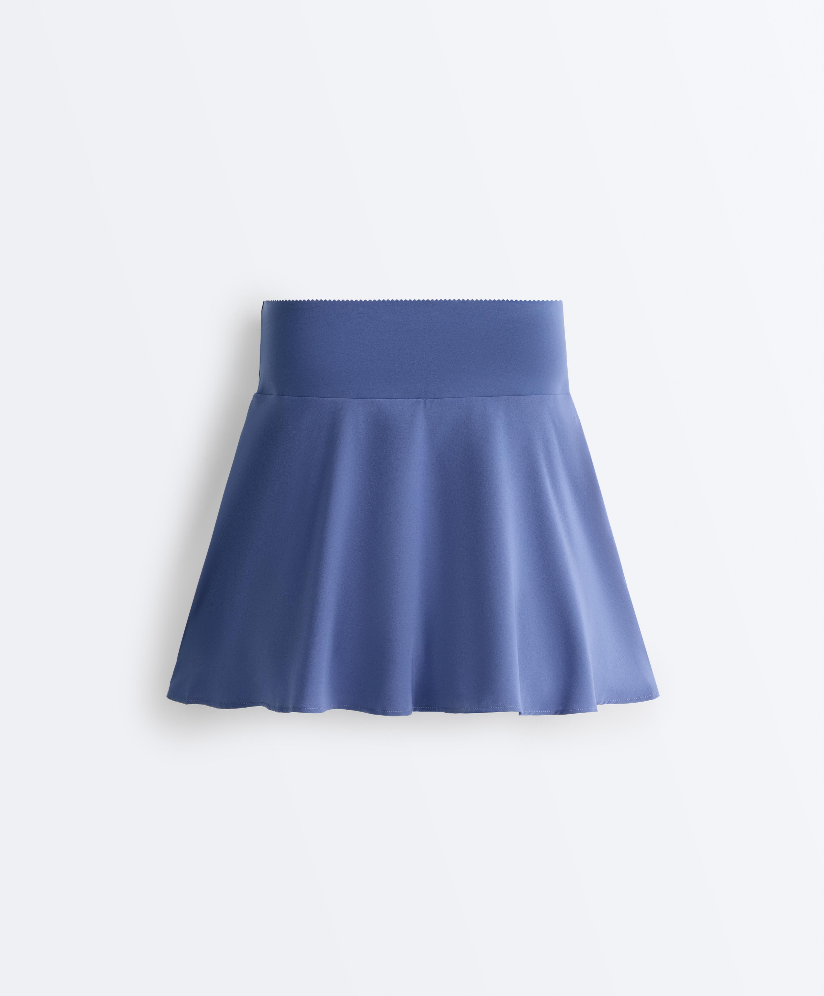High rise Compressive skirt — MID-WASHED BLUE