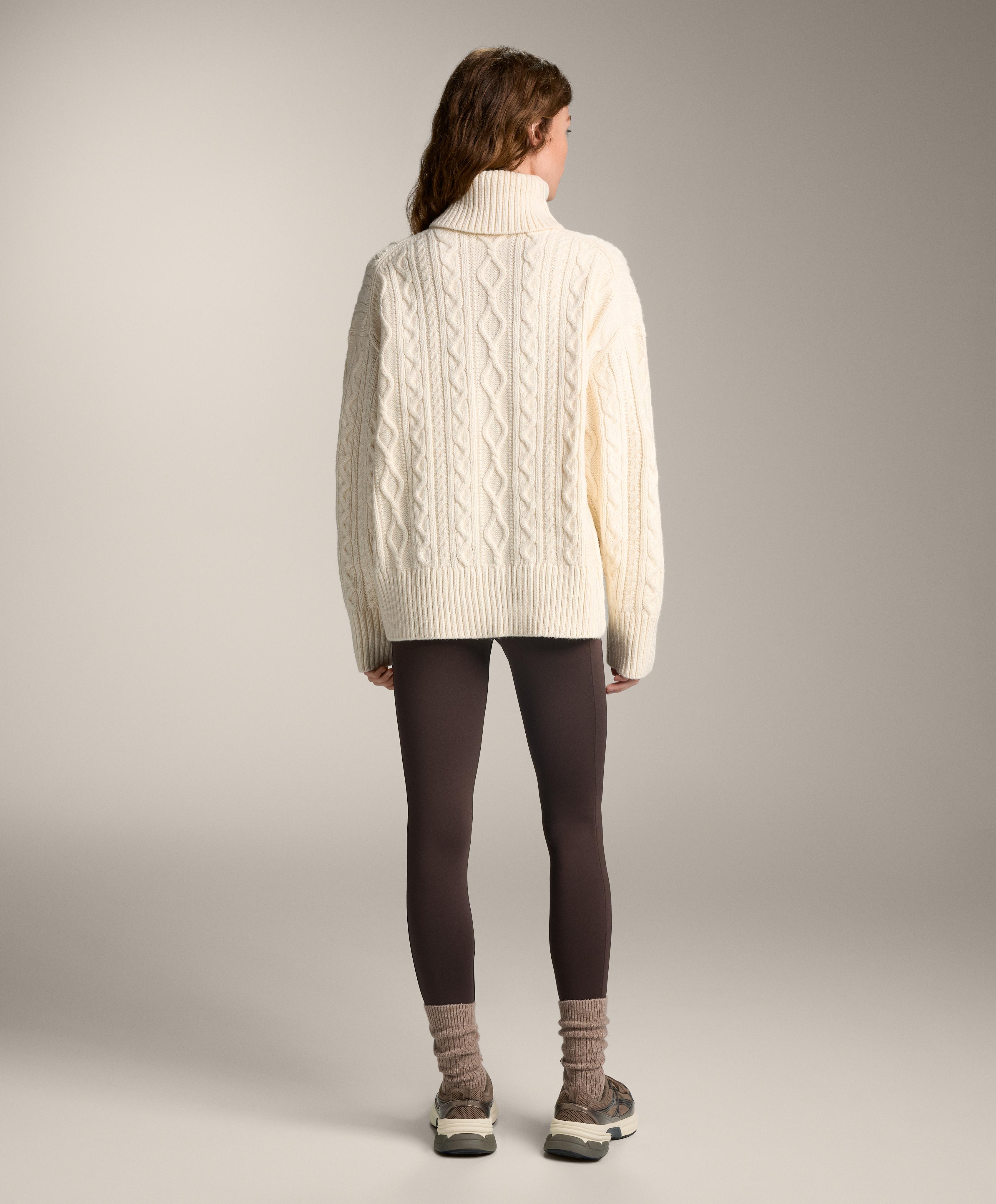 Warm high-rise ankle-length leggings with pockets 70 cm — DARK REDDISH‑BROWN