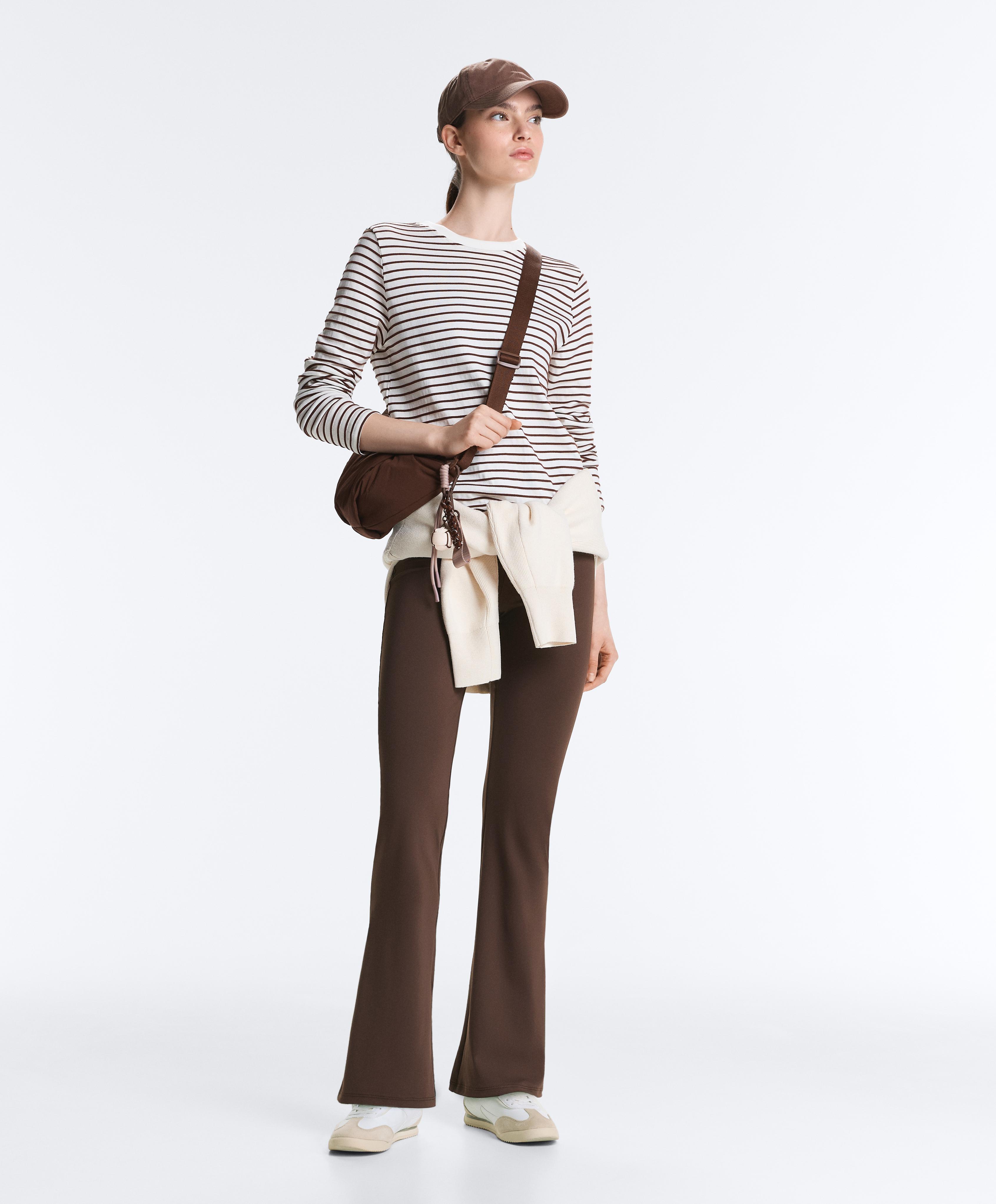 High-rise Comfortlux flare trousers — BROWN