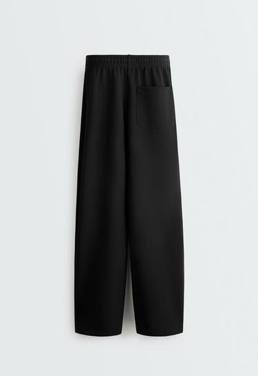 Cotton piqué straight-leg trousers — BLACK 7