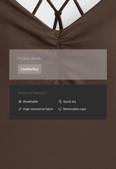 Comfortlux crossed strap tank top — DARK BROWN 2