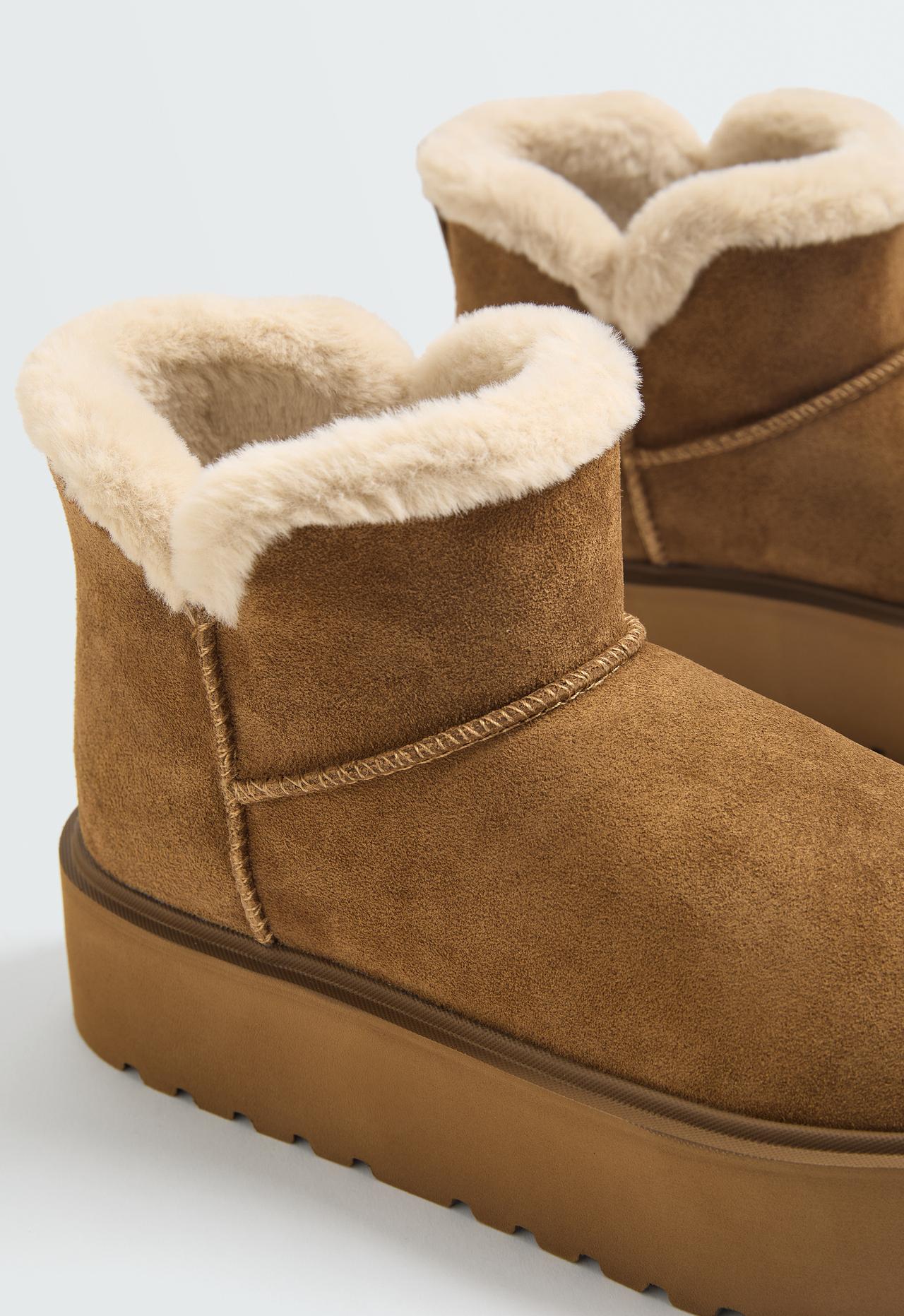 Leather platform boots — COGNAC