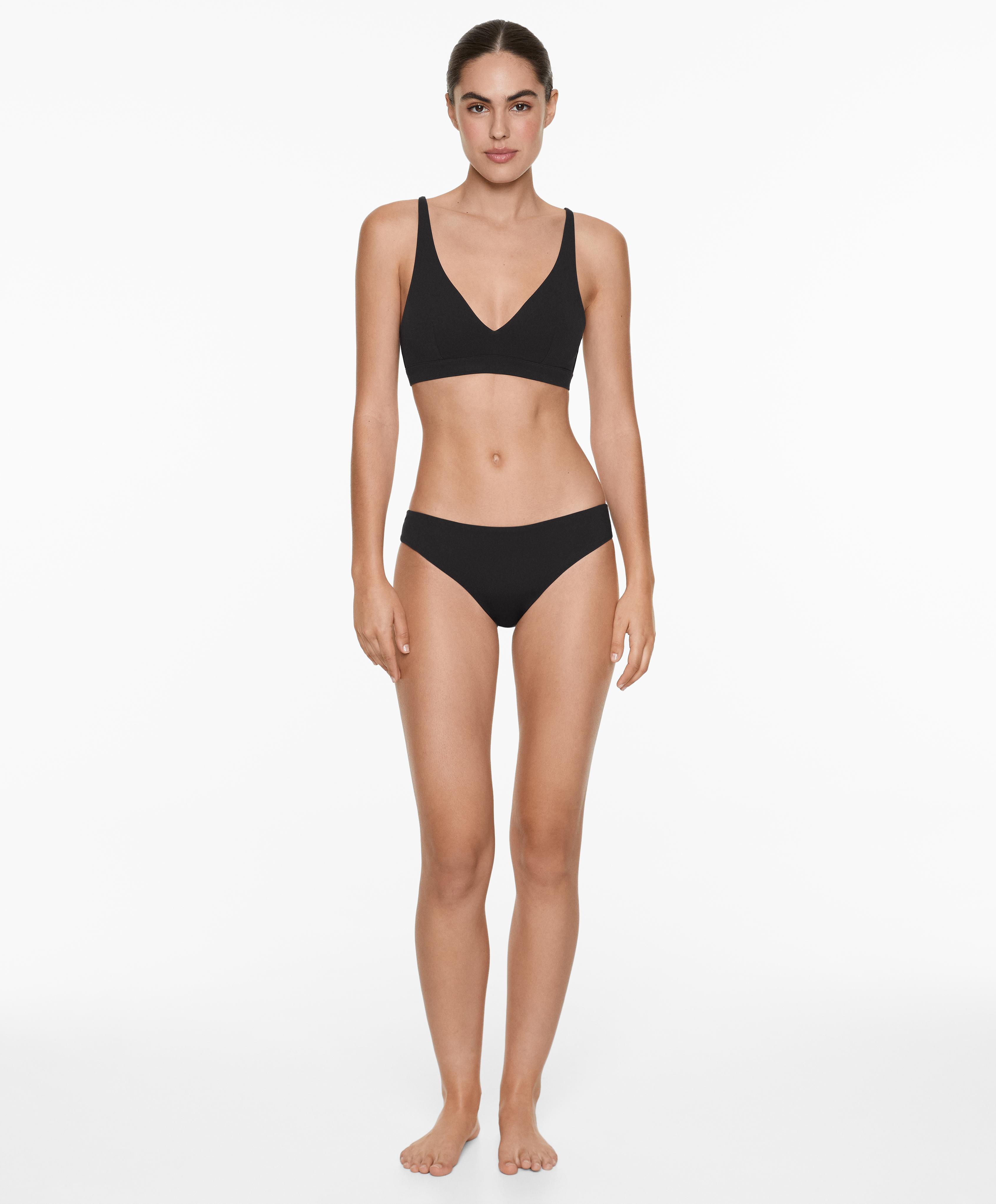 Shapewear-effect halter bikini top