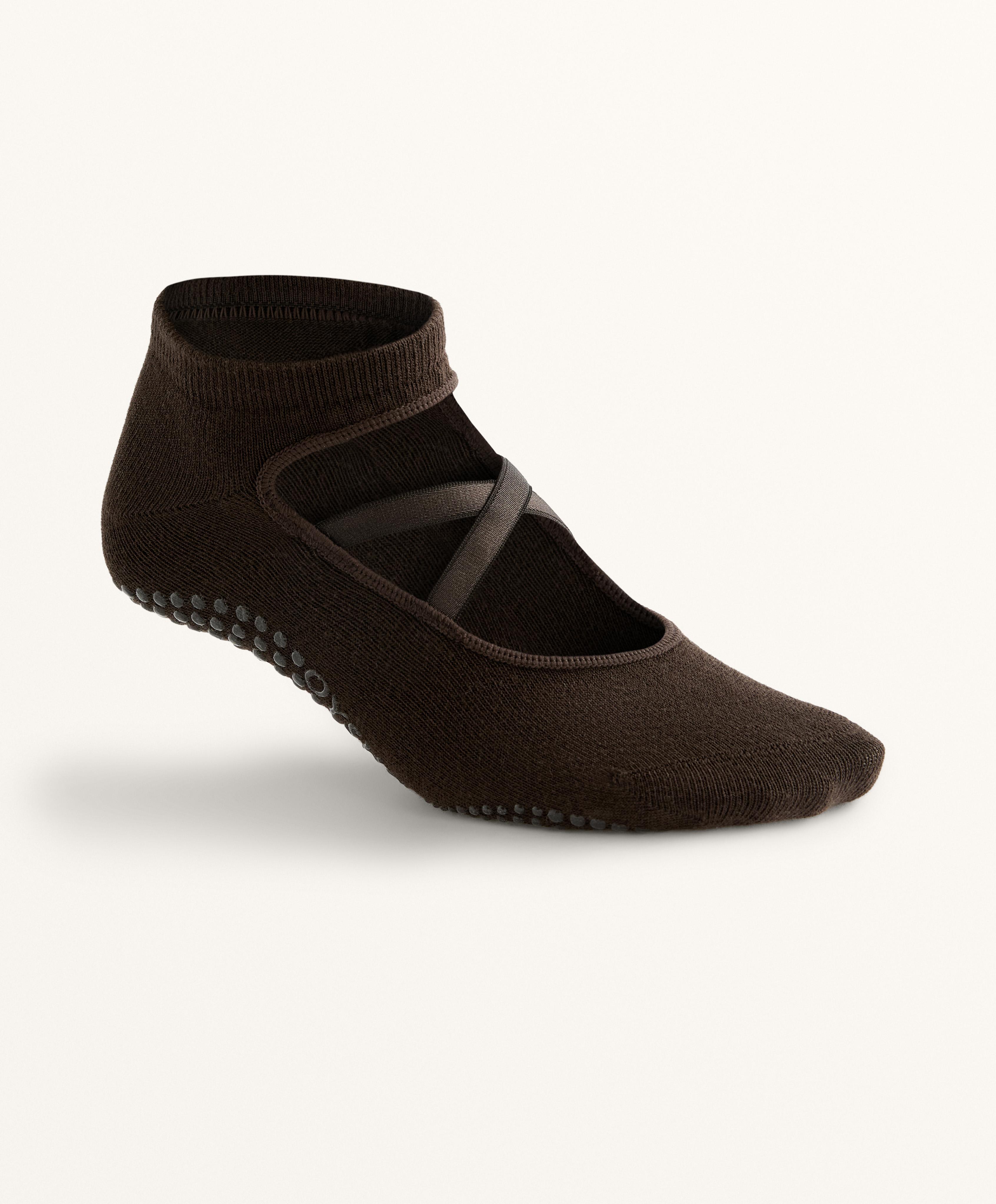 2 pares de calcetines yoga y pilates mezcla algodón cintas cruzadas 2 pares de calcetines yoga y pilates mezcla algodón cintas cruzadas