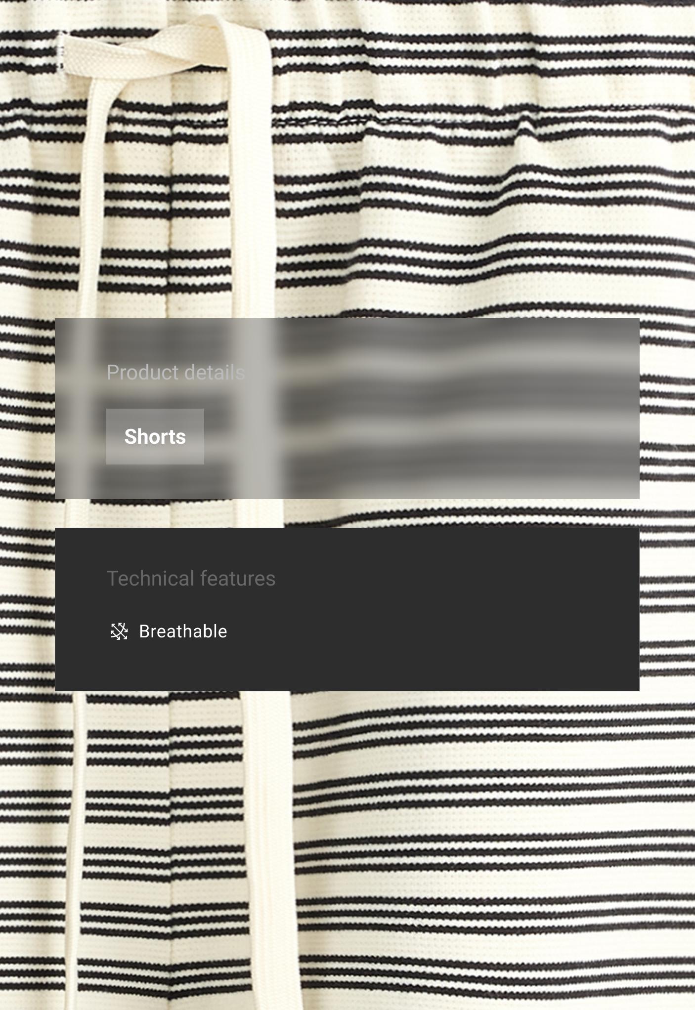 Cotton stripe shorts — PALE ECRU