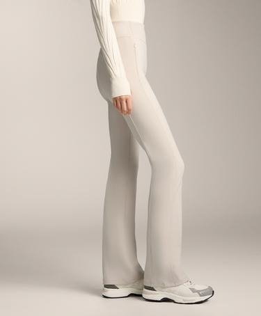 High rise Warm Flare trousers with zips — PALE MINK 7
