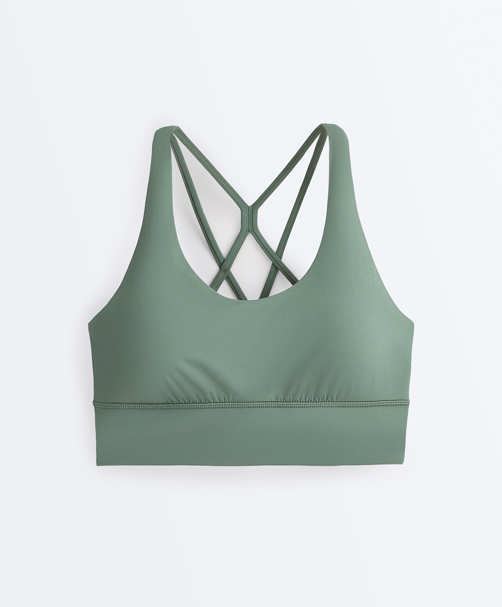 Medium-support Comfortlux sports bra with cups — DARK GREEN