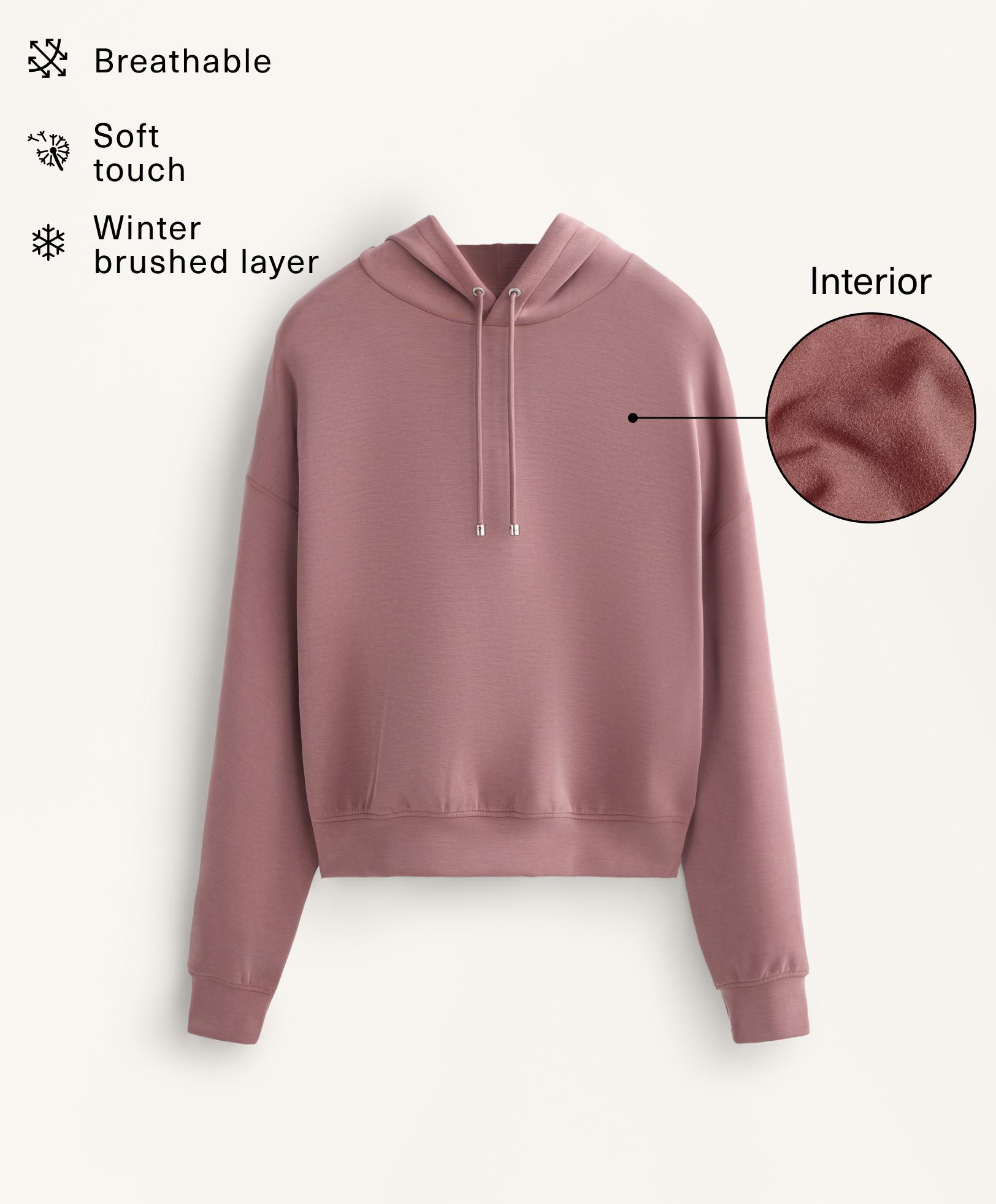 Boxy hoodie with brushed modal Boxy hoodie with brushed modal