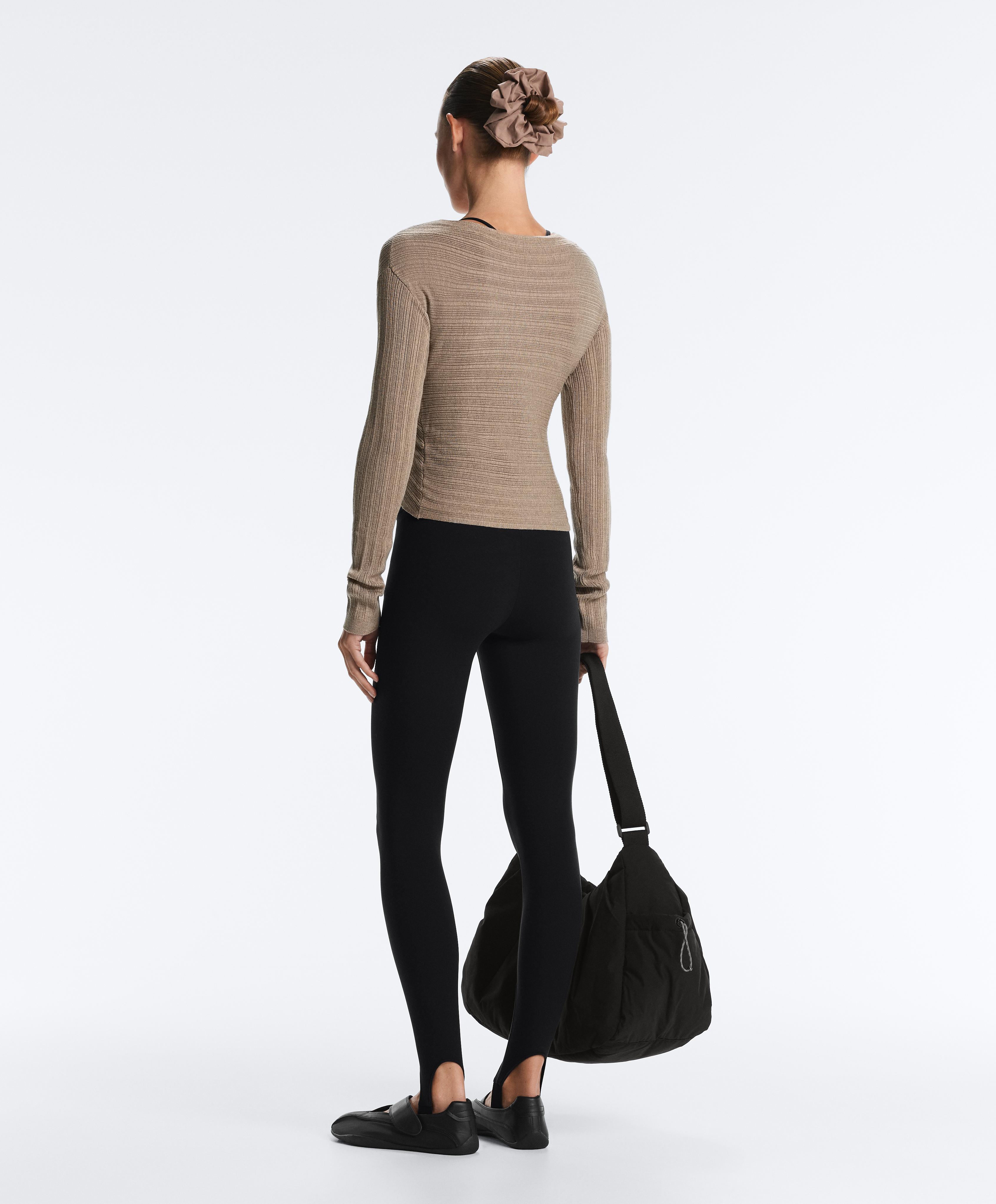 Fine knit rib jumper — DARK TAUPE