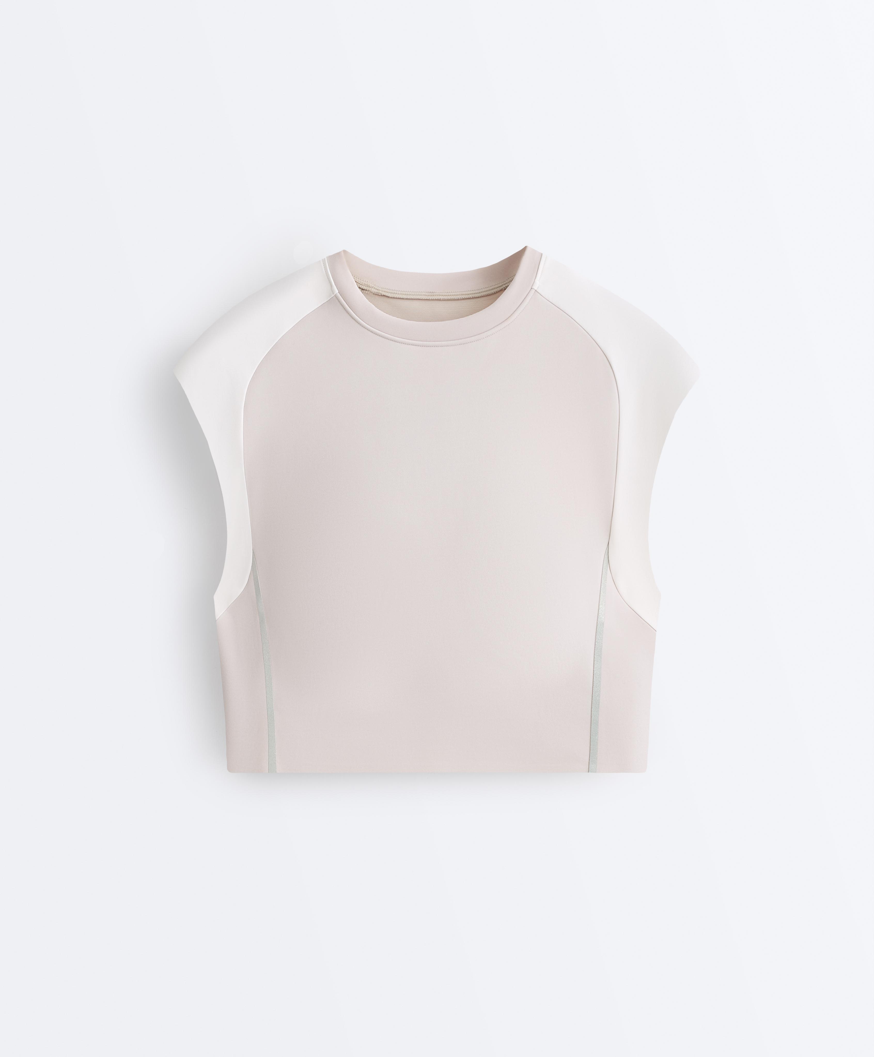 Reflective Compressive tank top — TAUPE