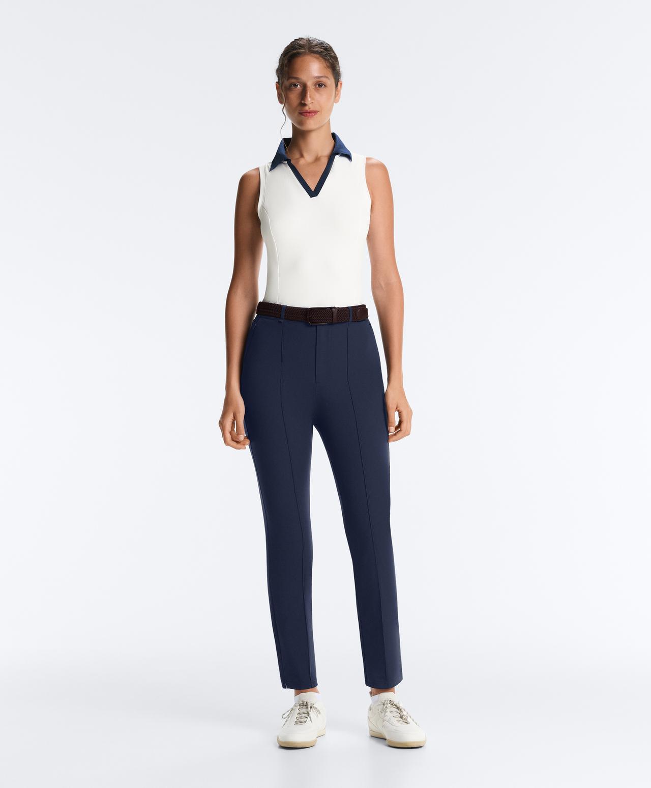 Technical skinny crease trousers — NAVY BLUE