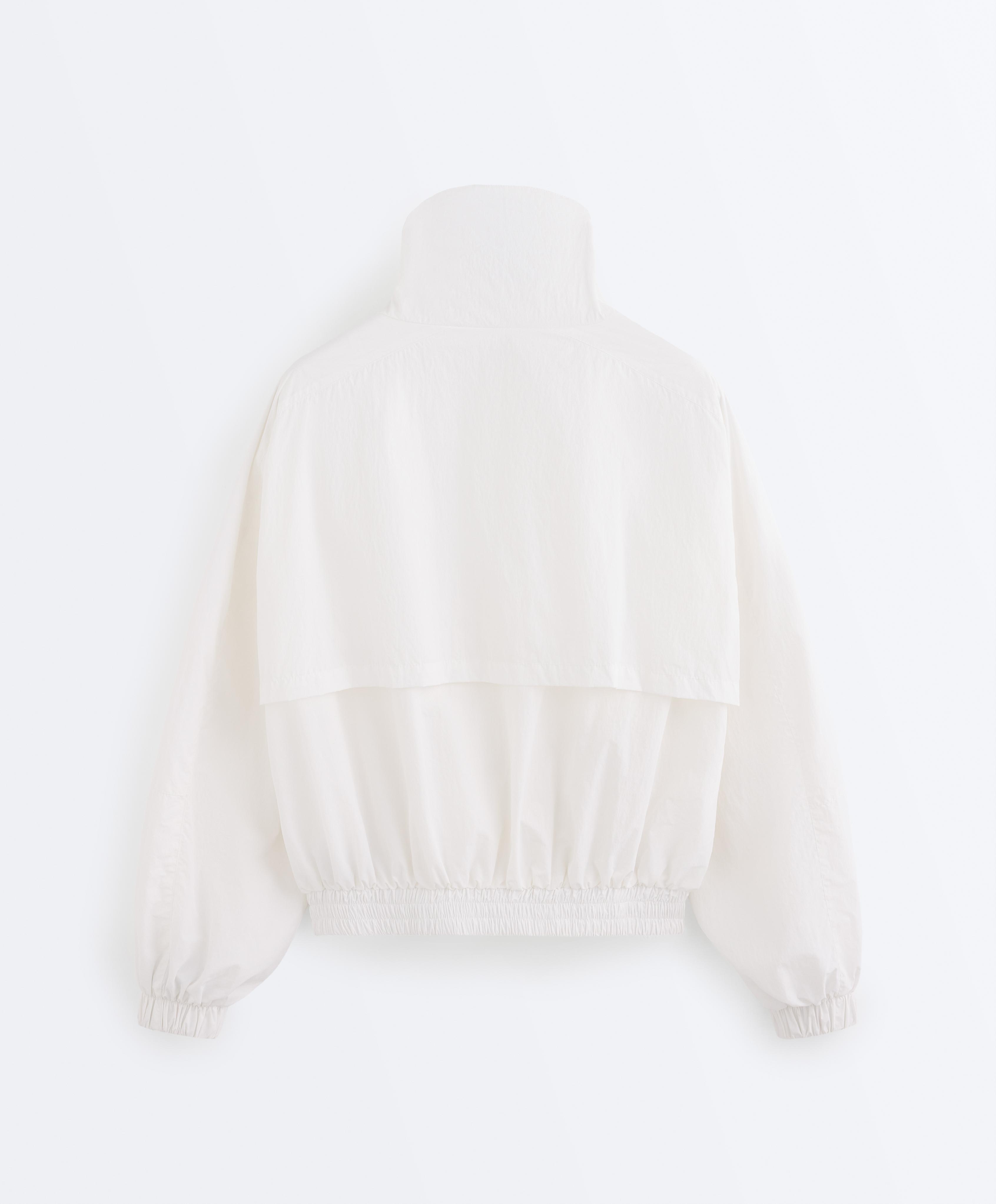 Water-repellent high-neck Track jacket — WHITE