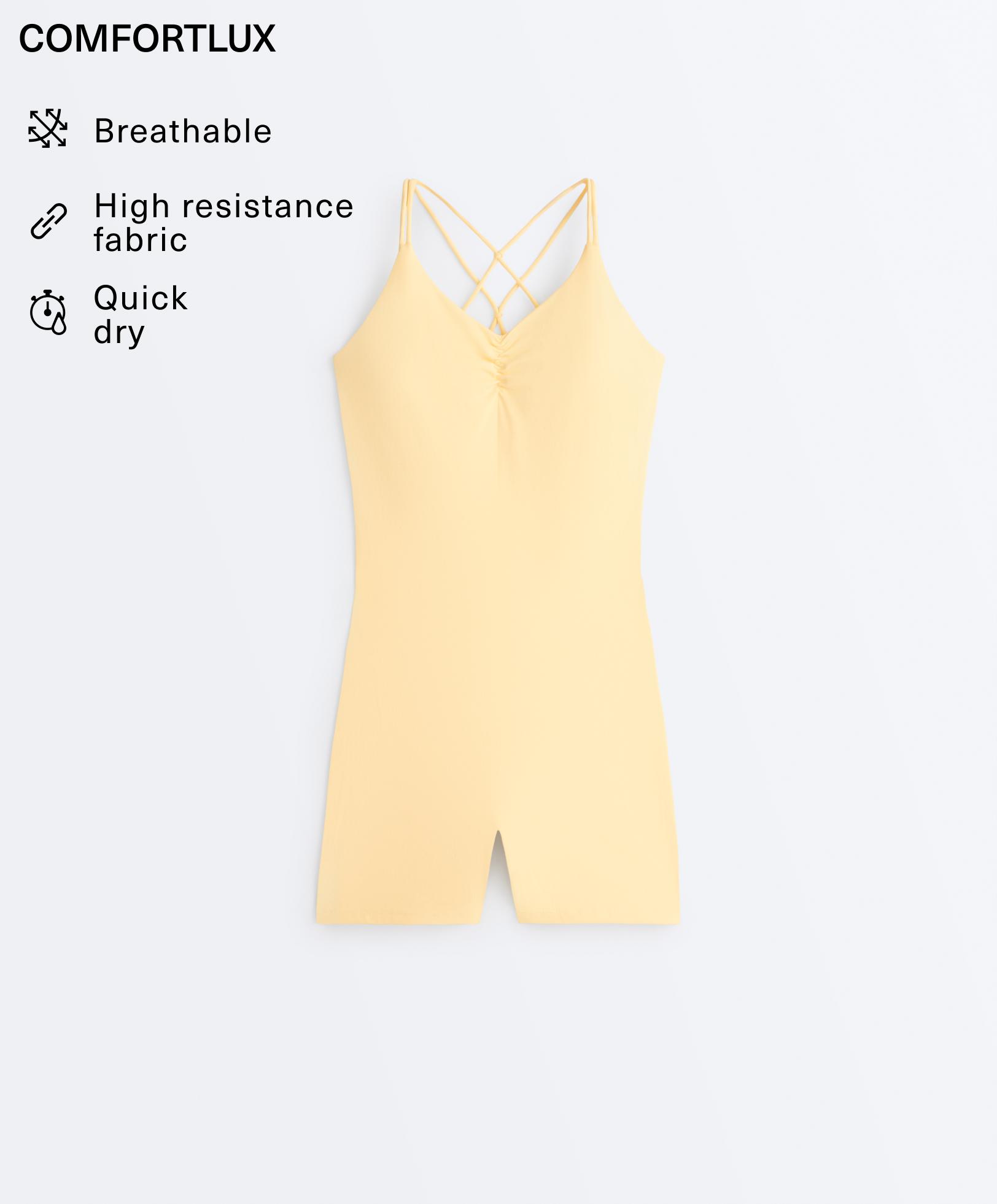 Comfortlux short jumpsuit with knot detail