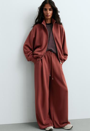 High-neck zip-up jacket — DARK BRICK 6