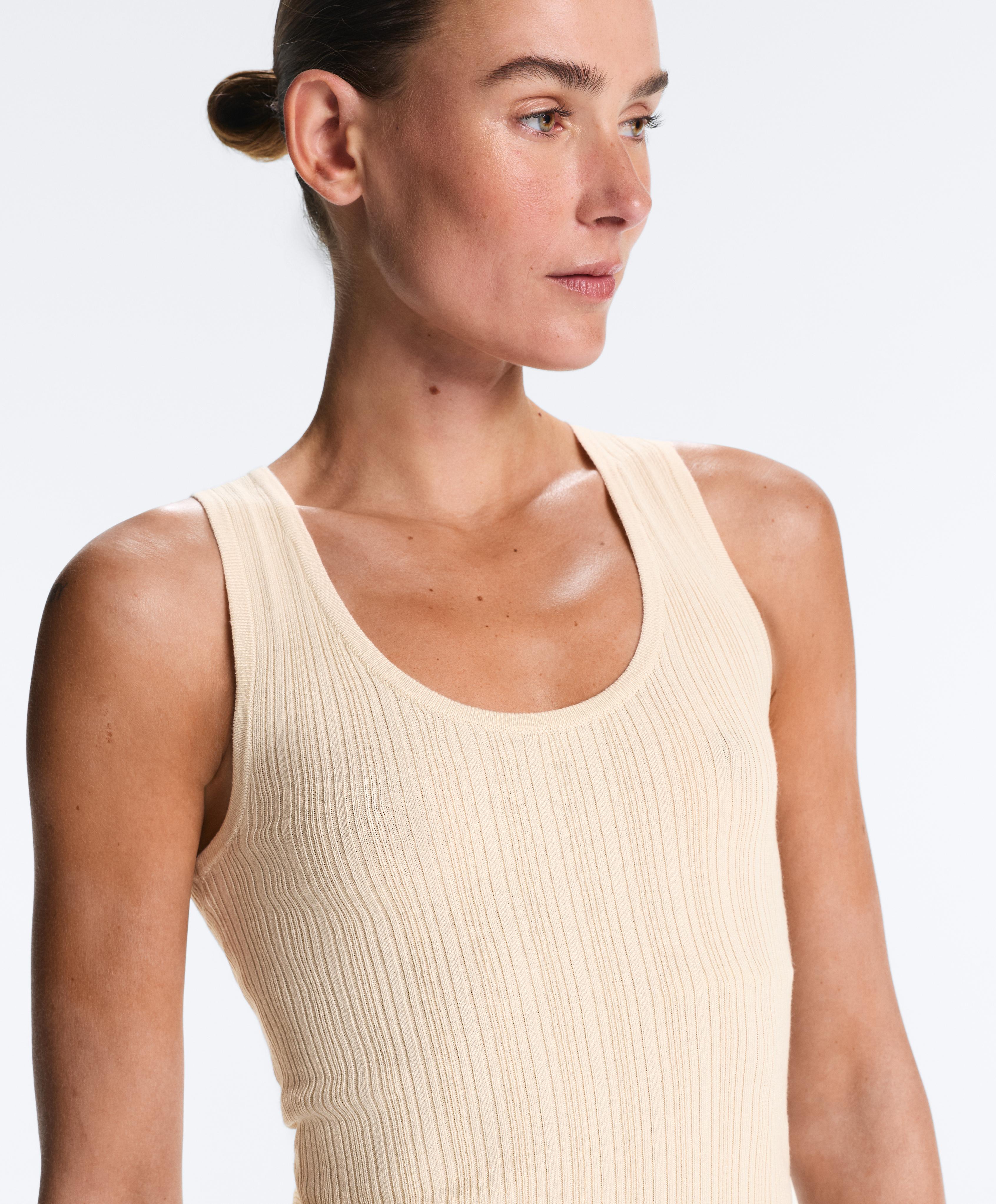 Rib knit top — PLASTER