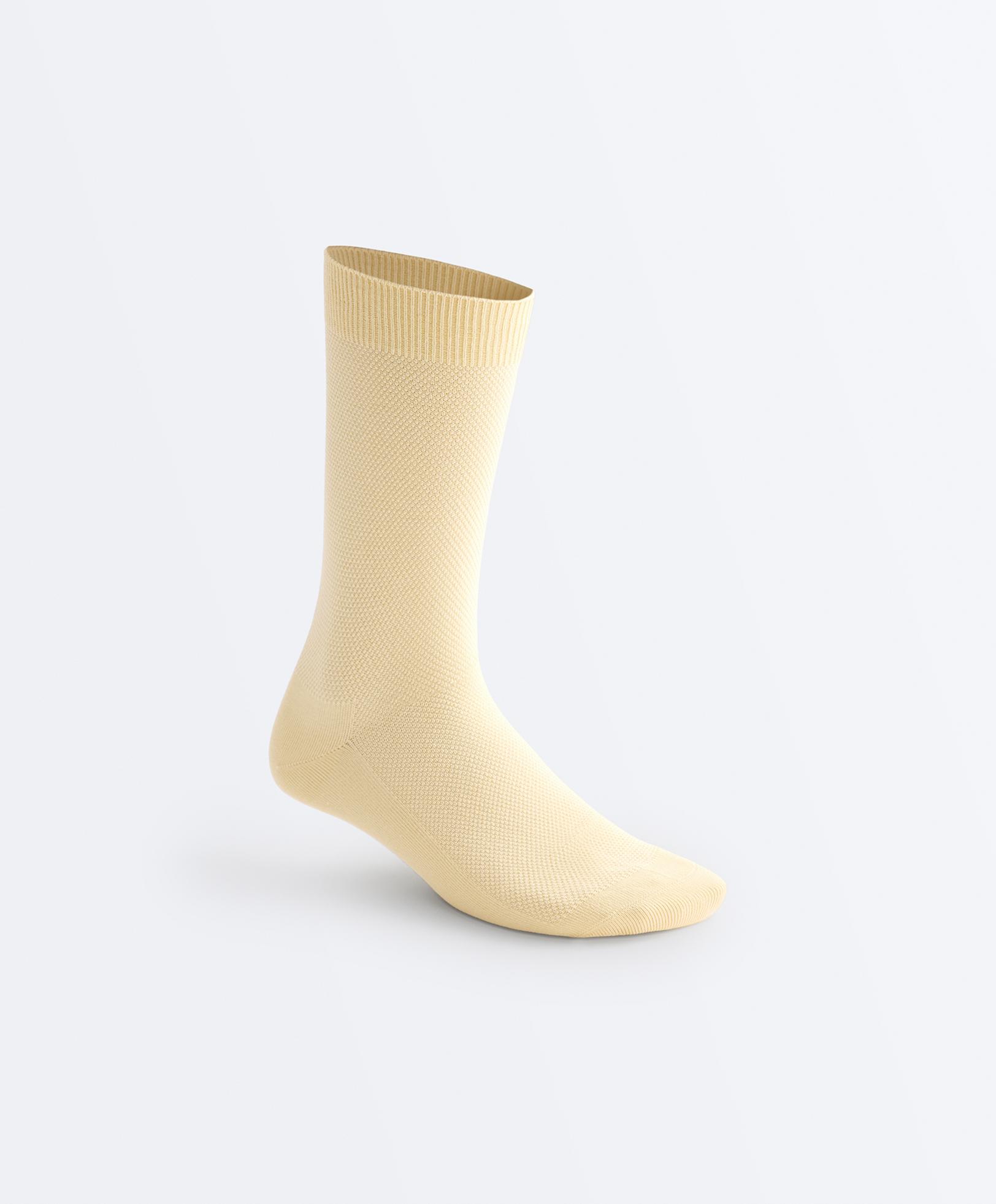 3 pairs of cotton blend classic pique socks — YELLOW
