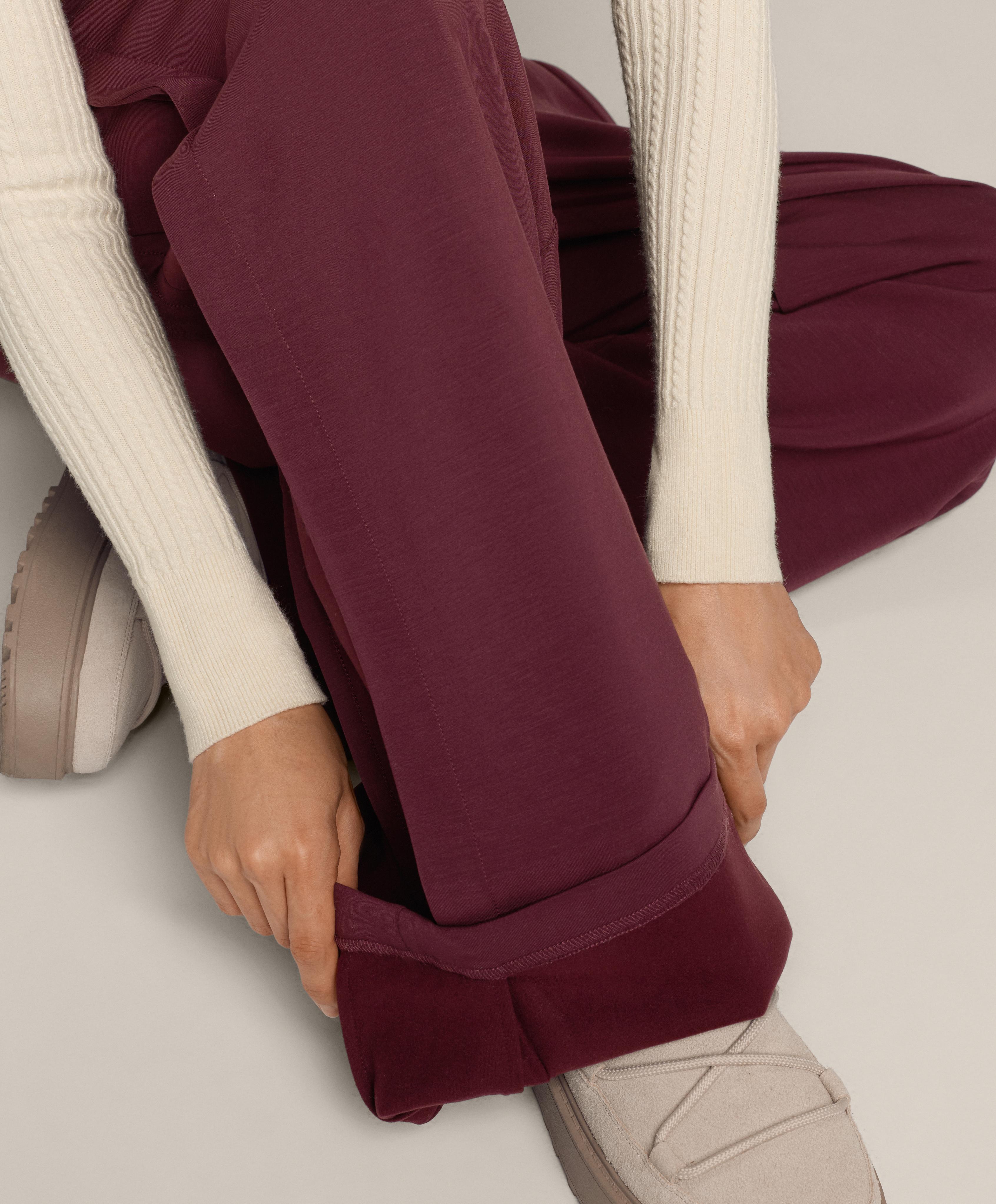 Cocoon trousers with side pleat and brushed modal — MAROON