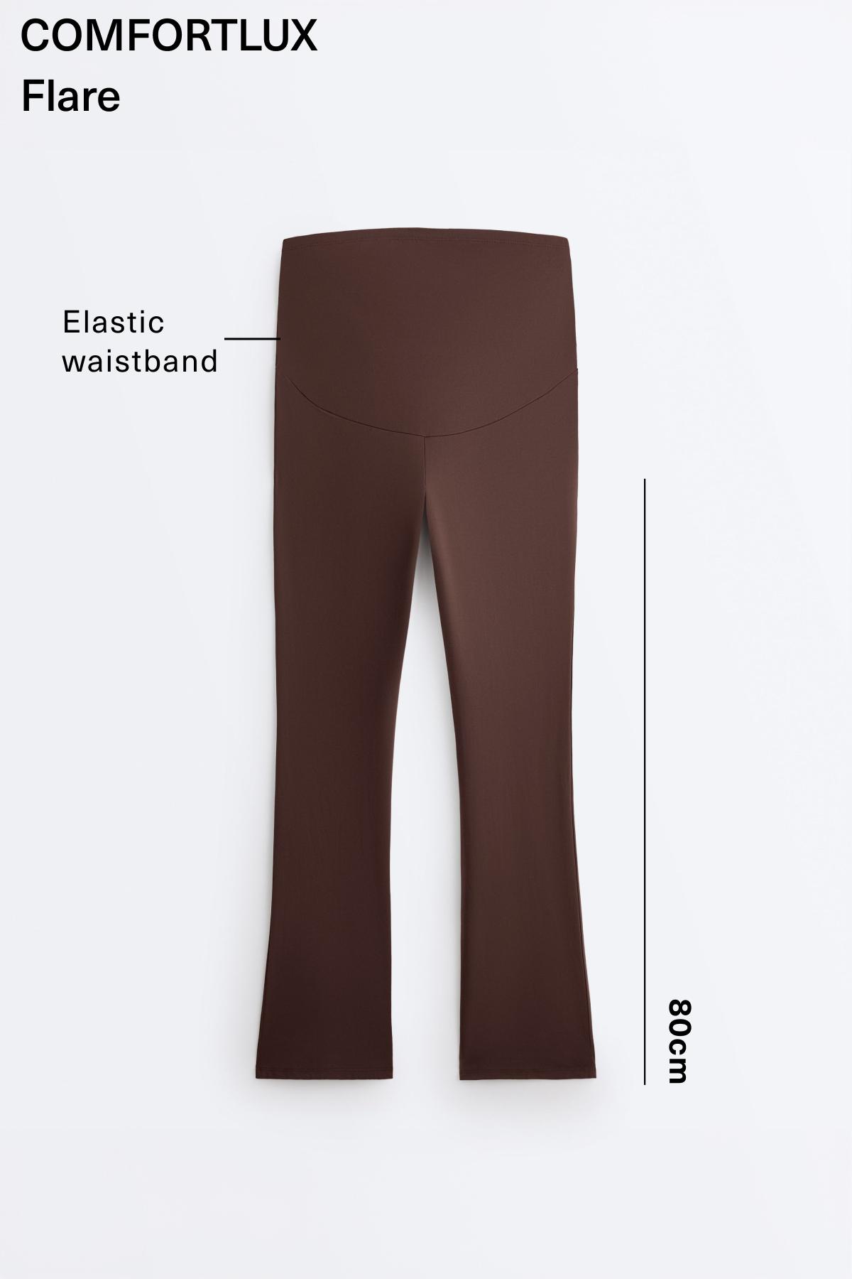 Maternity Comfortlux flare trousers — BROWN