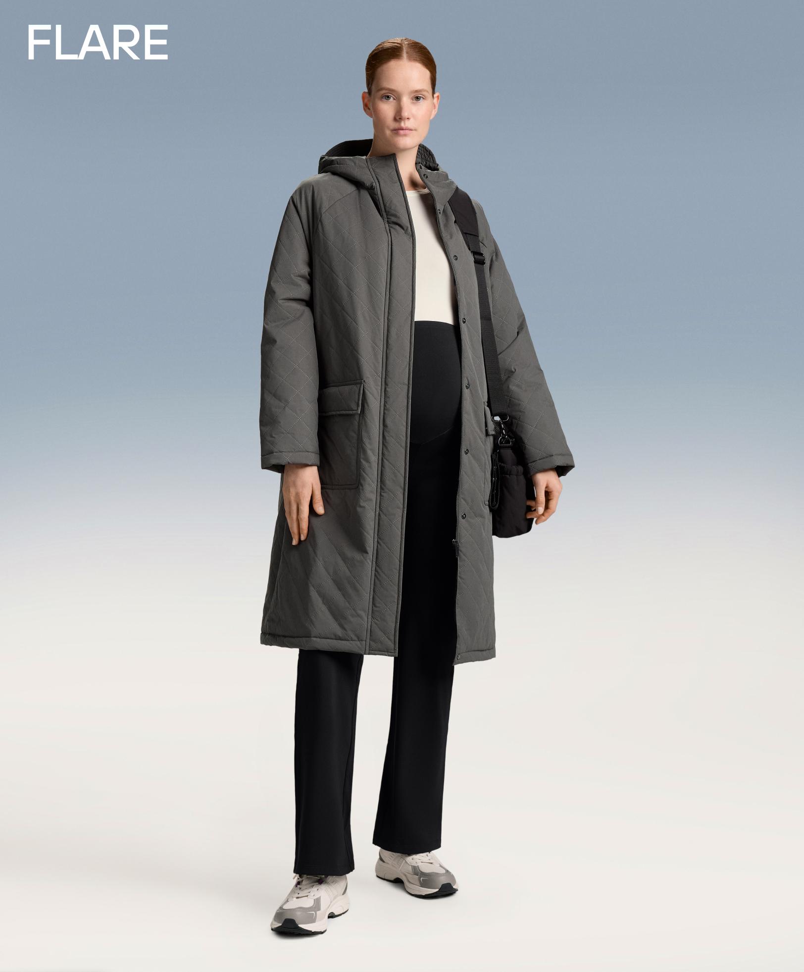 Warm flare maternity trousers — BLACK