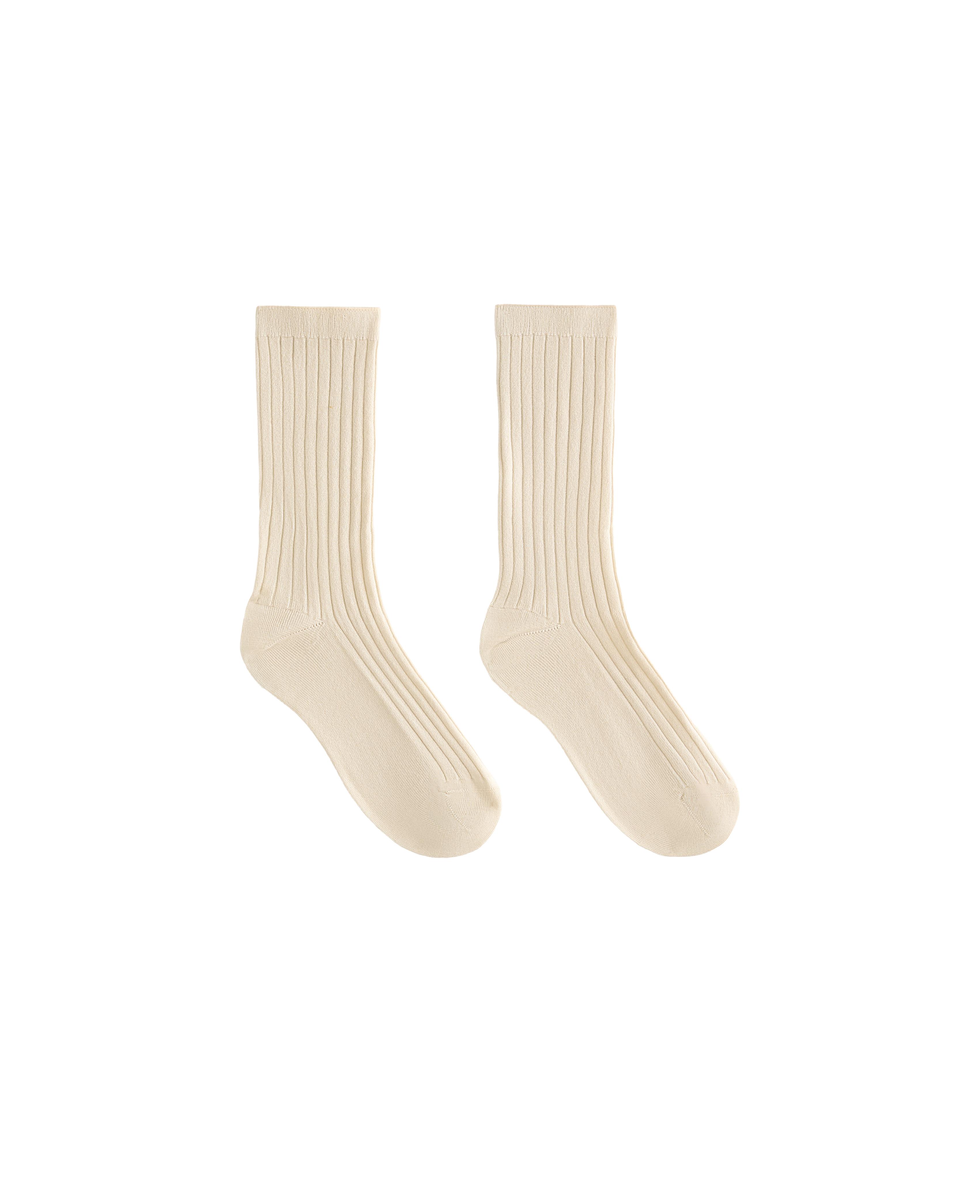 Classic Rib silk blend sock — PALE YELLOW