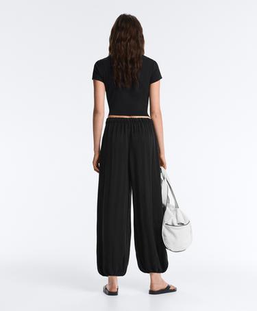 100% cupro trousers — BLACK 7