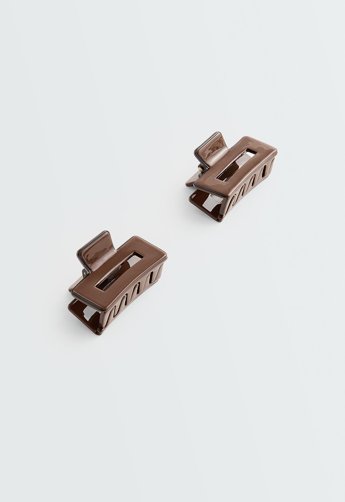 2 square piping hair claws — COPPER