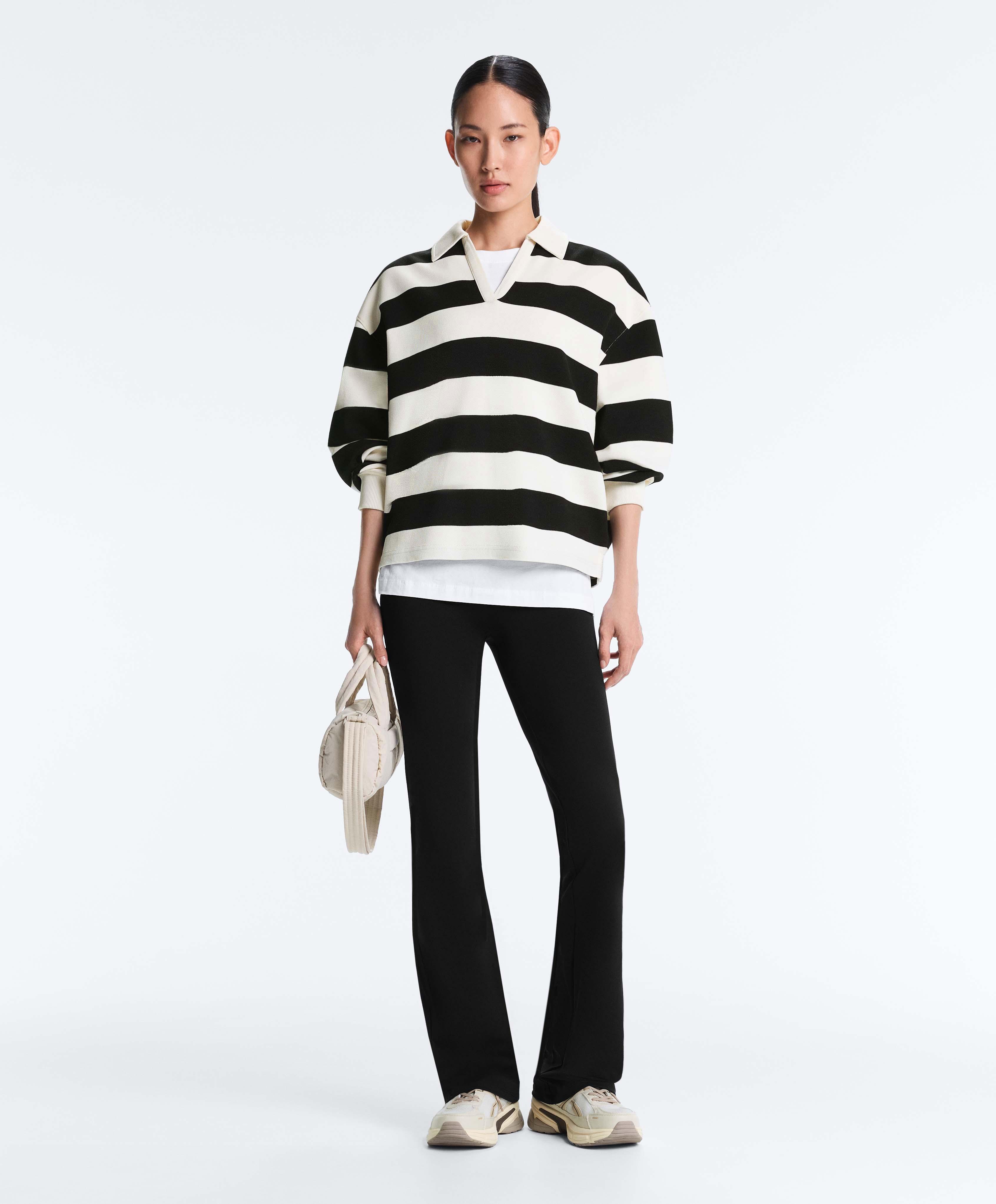 High-rise Comfortlux flare trousers — BLACK