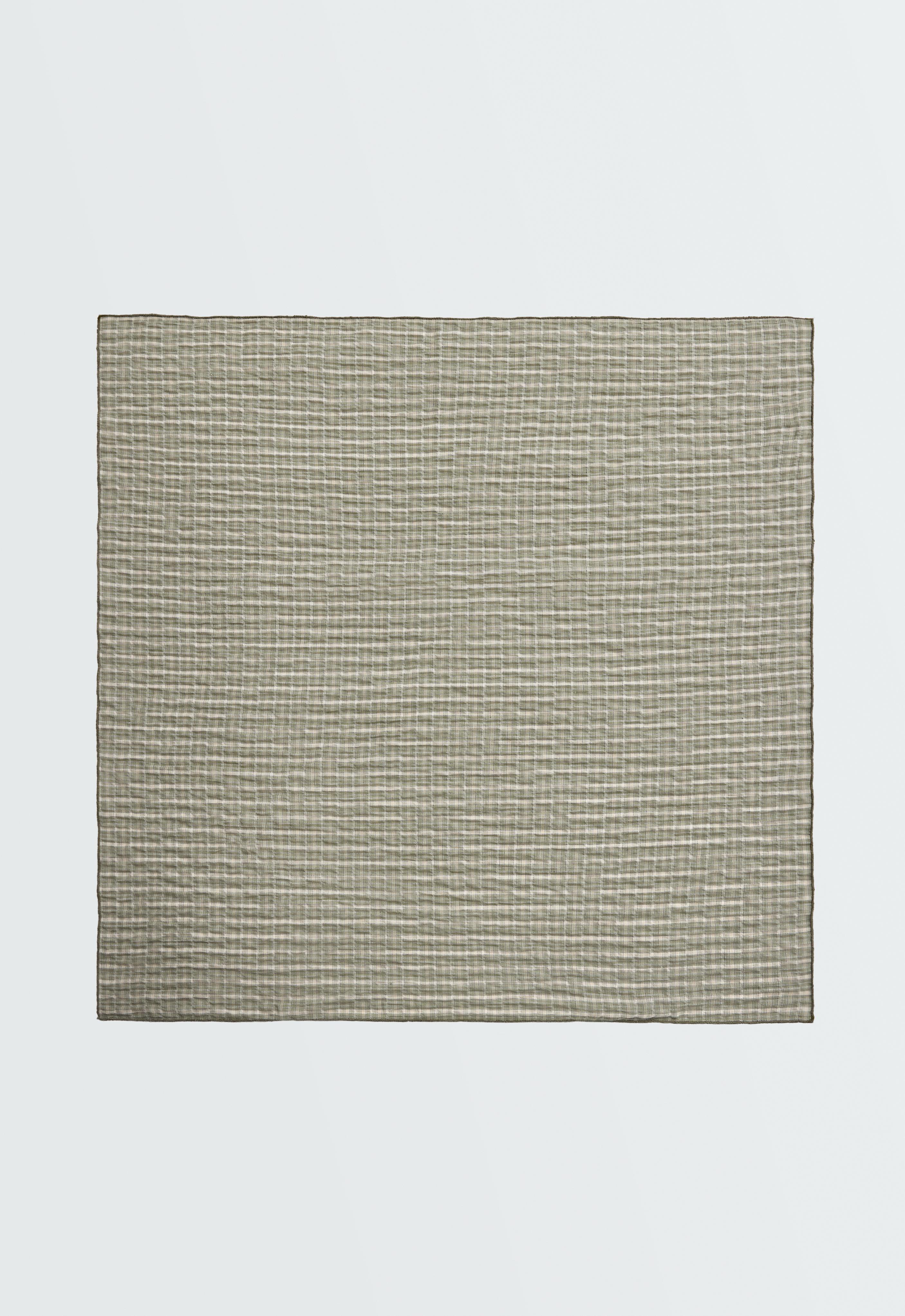 96% cotton check scarf — GREEN