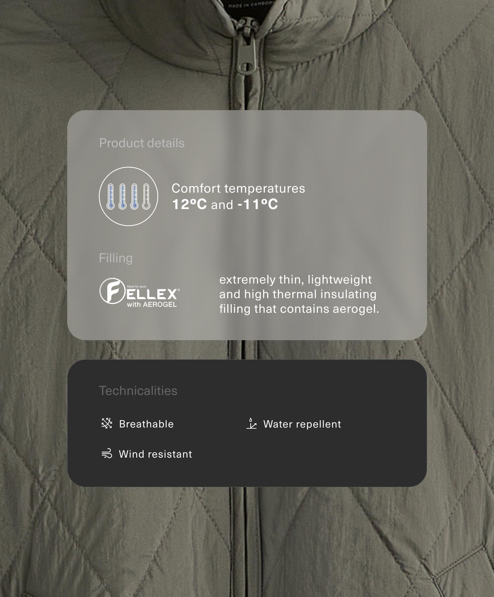 Chaqueta acolchada repelente al agua FELLEX® con AEROGEL