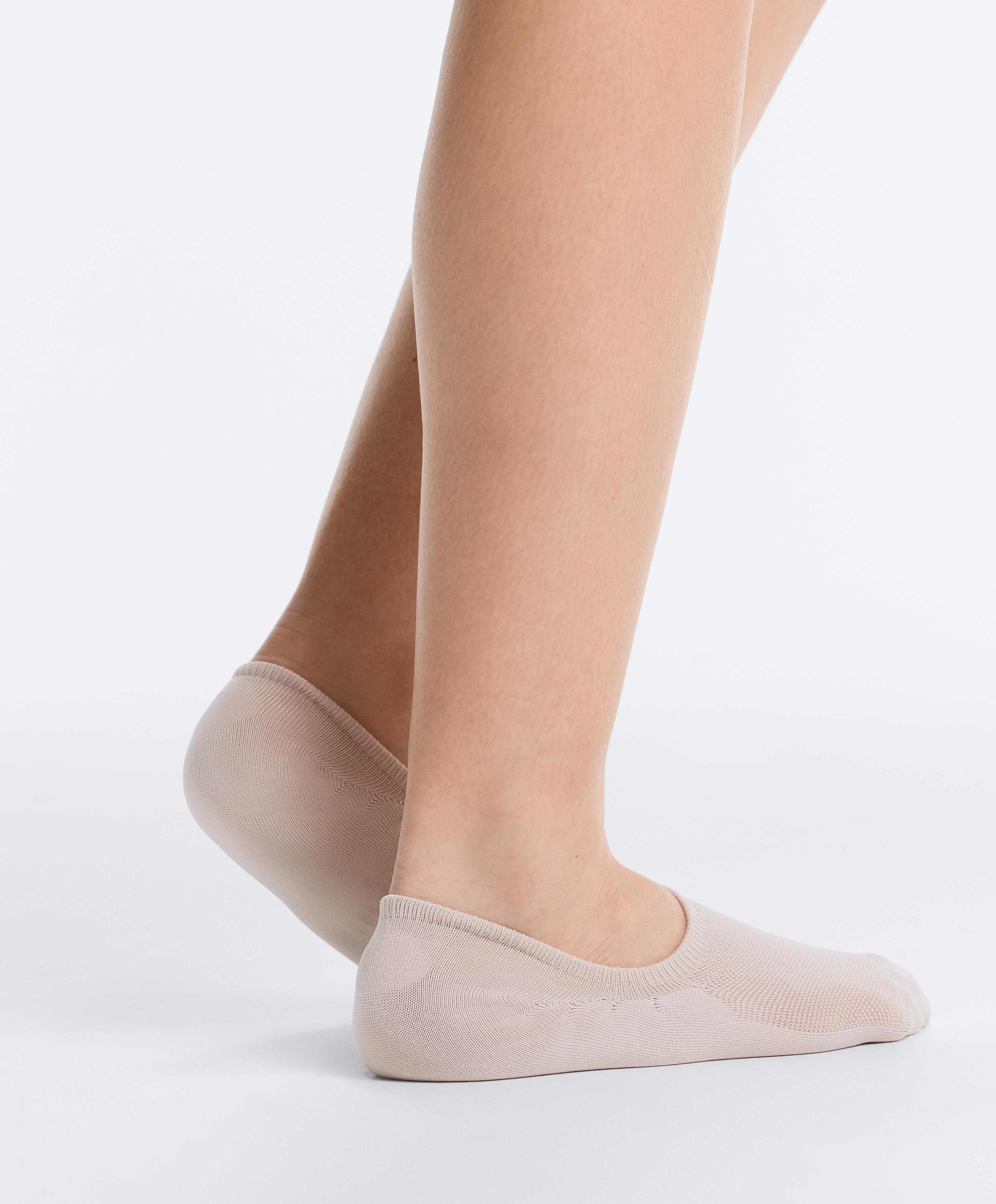 3 pairs of high-cut invisible polyamide blend sports socks — GREY