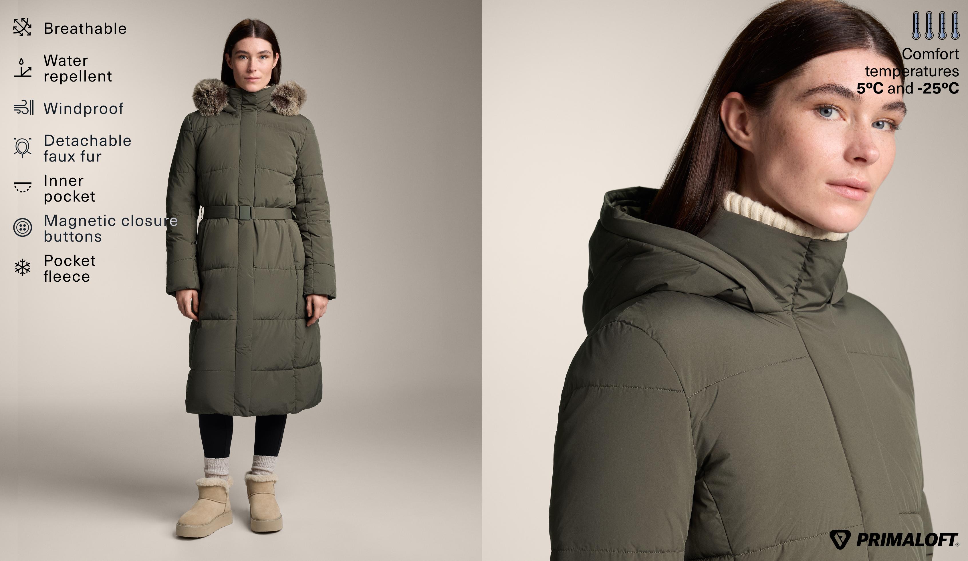 Длинная водоотталкивающая утепленная куртка Primaloft® - Распродажа