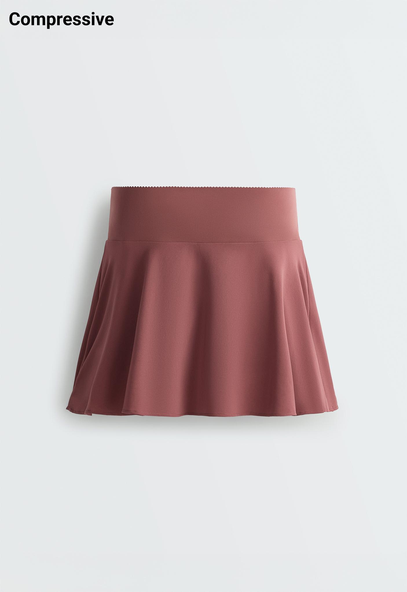 High-rise Compressive Skirt — FADED BURGUNDY