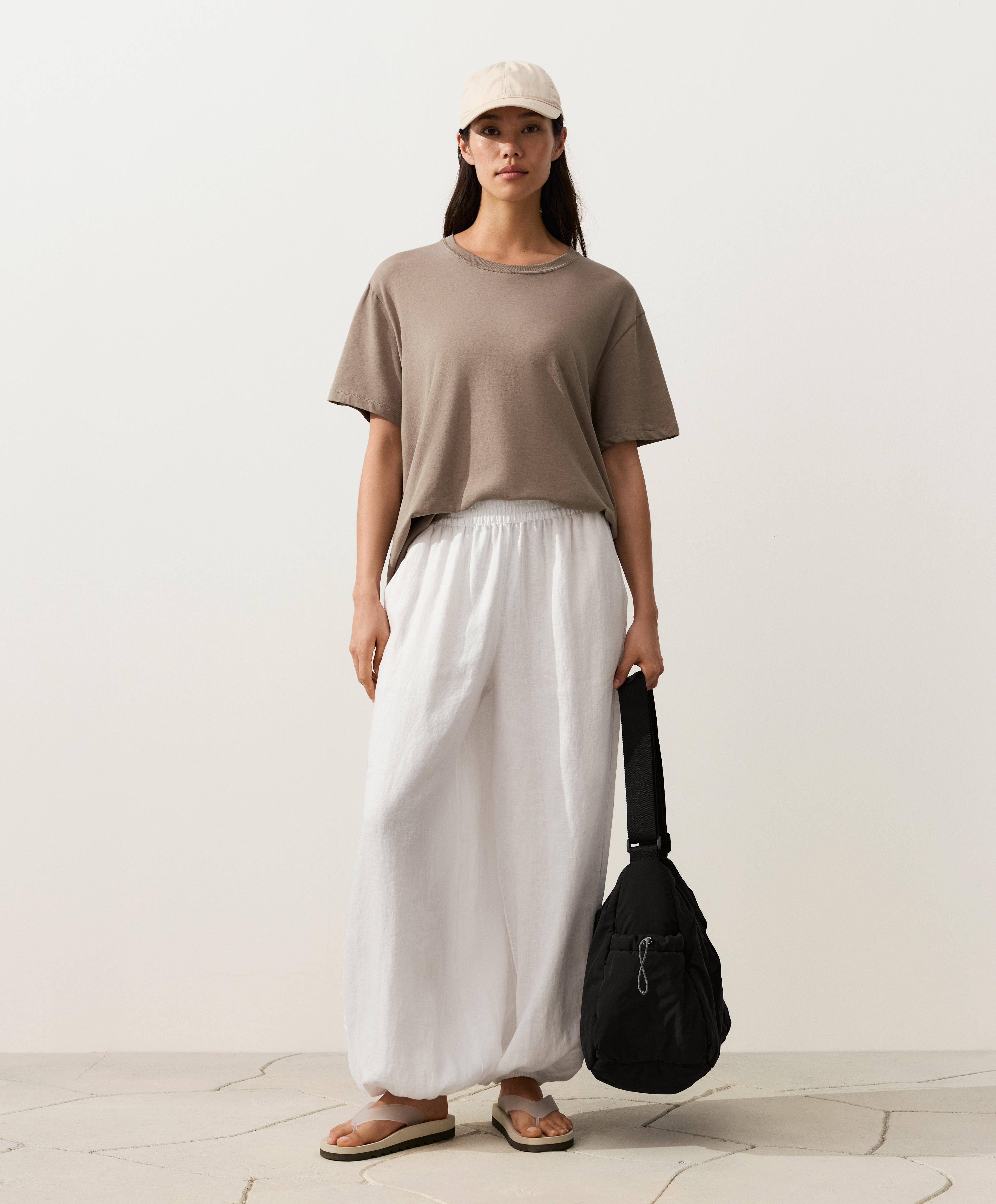 100% linen bloomer trousers — WHITE