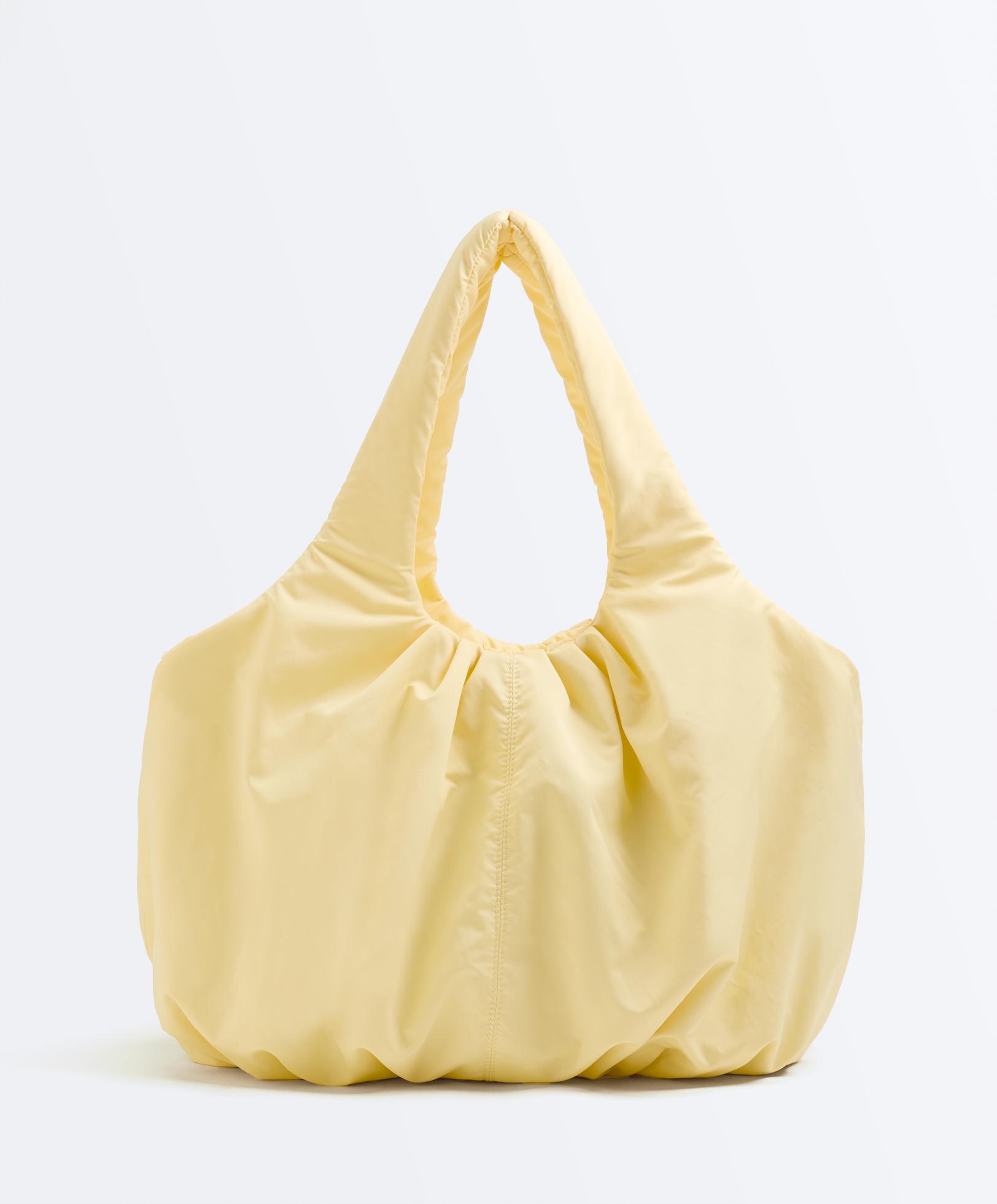 Gathered shopper bag — YELLOW