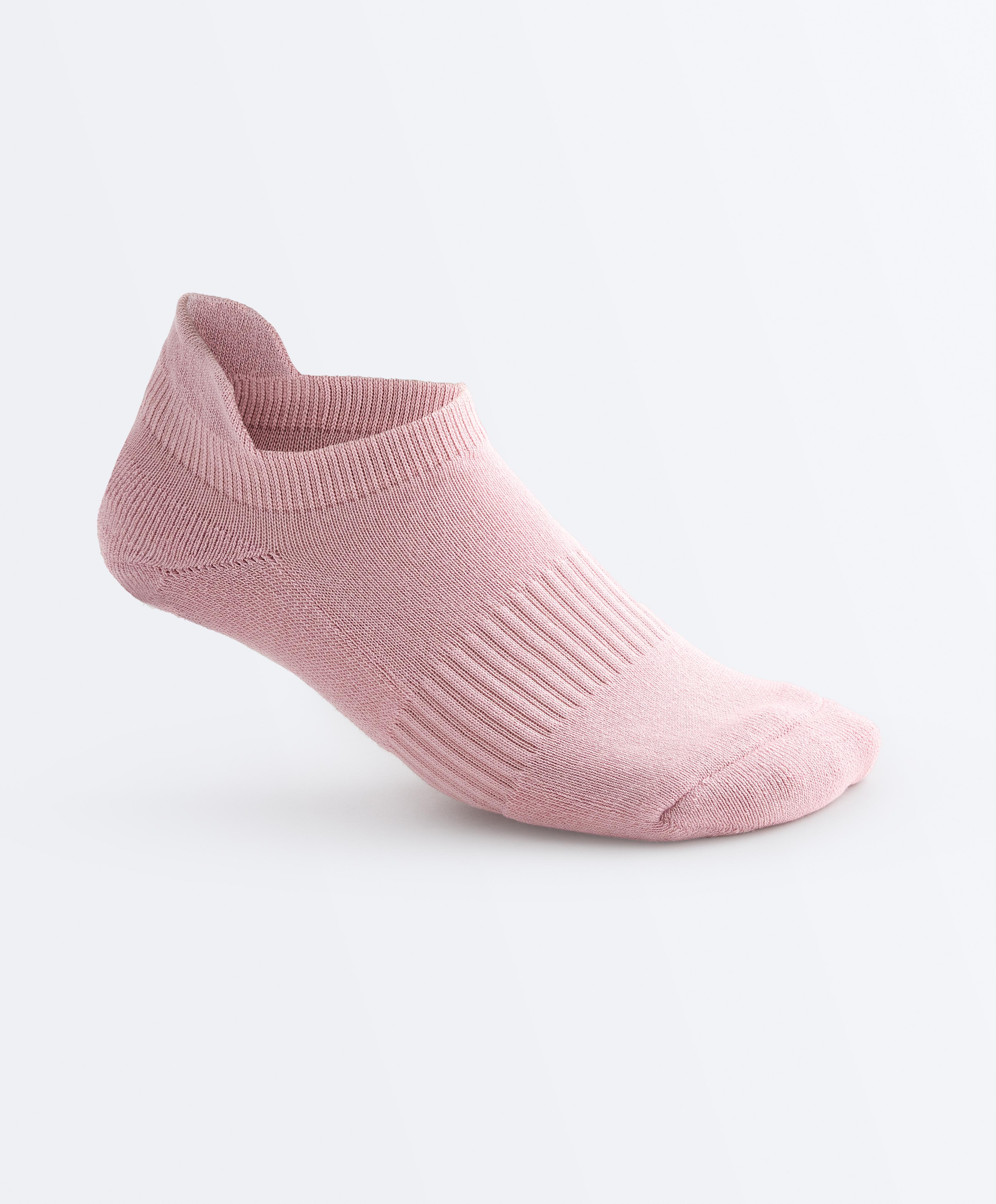 3 pairs of tab cotton blend sneaker socks — PALE PINK