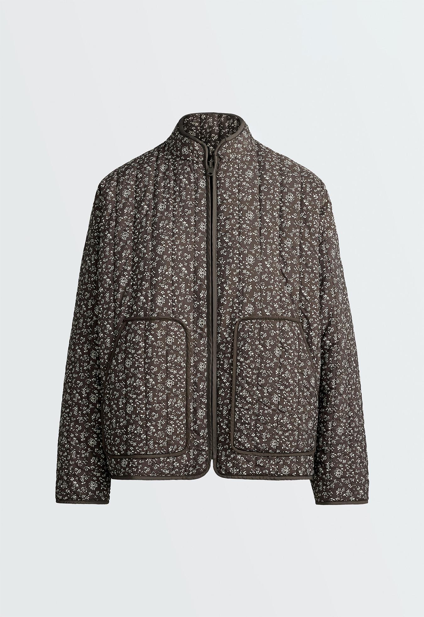 FELLEX® AEROGEL floral water-repellent midi padded jacket — Purplish brown