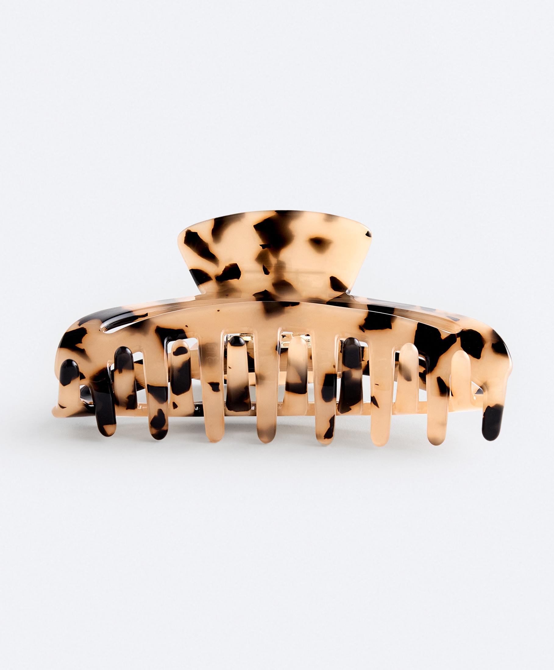 Large tortoiseshell hair clip — BLACK
