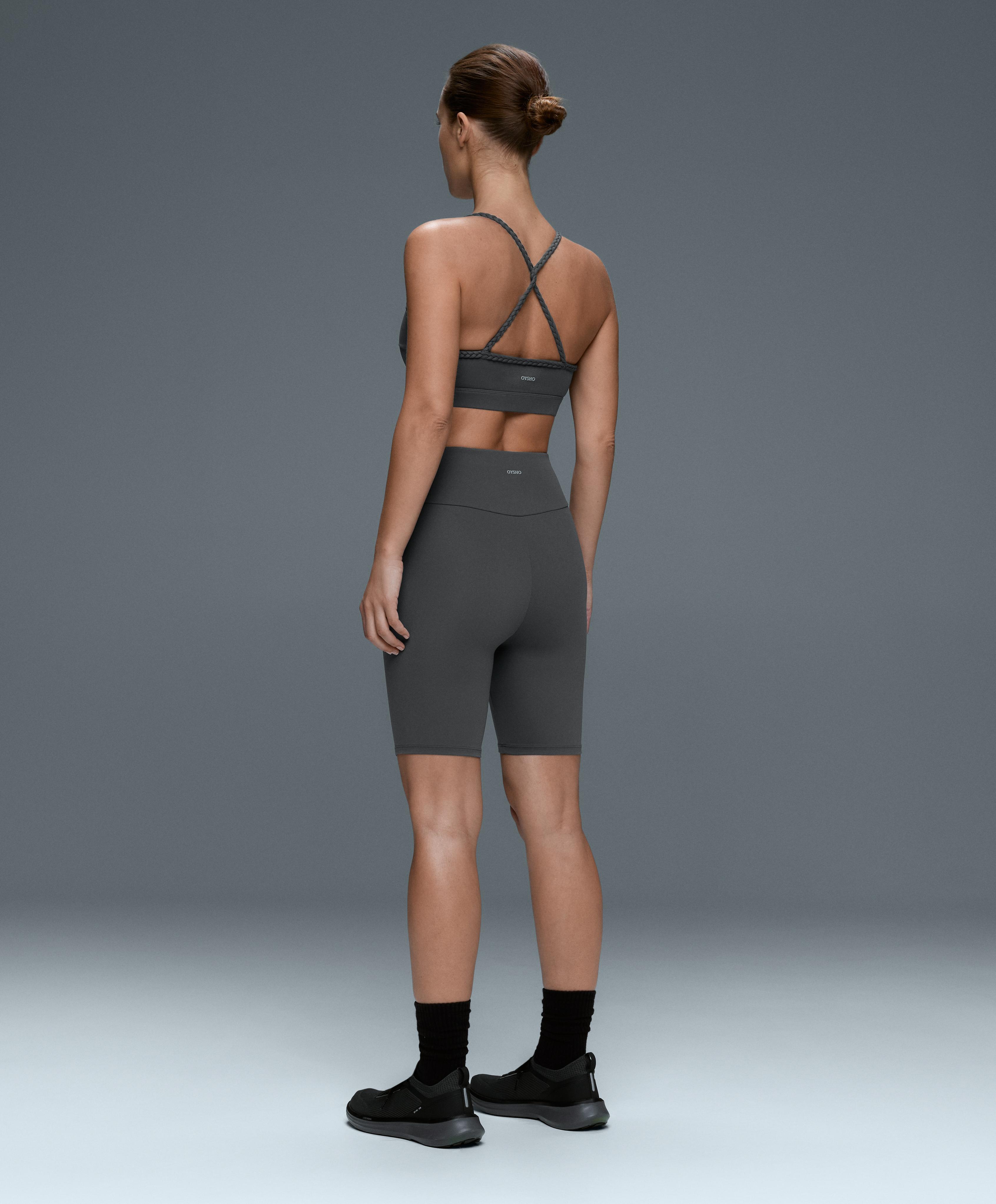 Comfortlux high-rise 20cm biker leggings — STEEL GREY