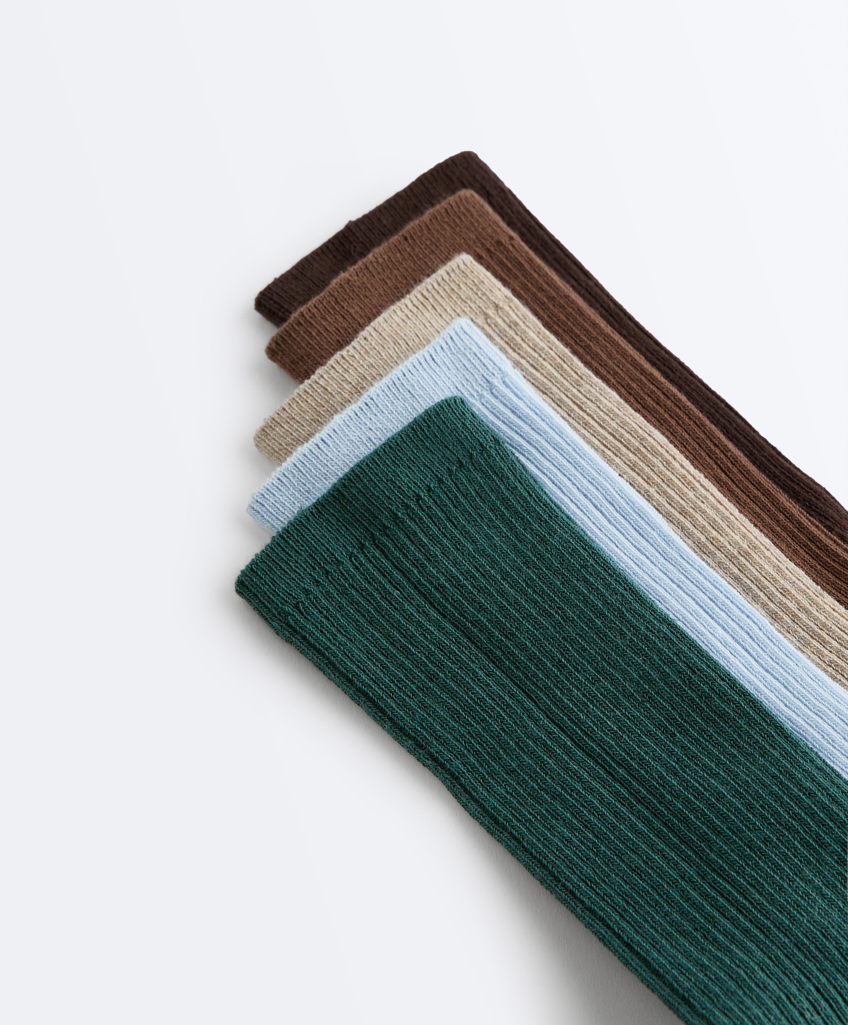 5 pairs of cotton blend classic socks — SEA GREEN
