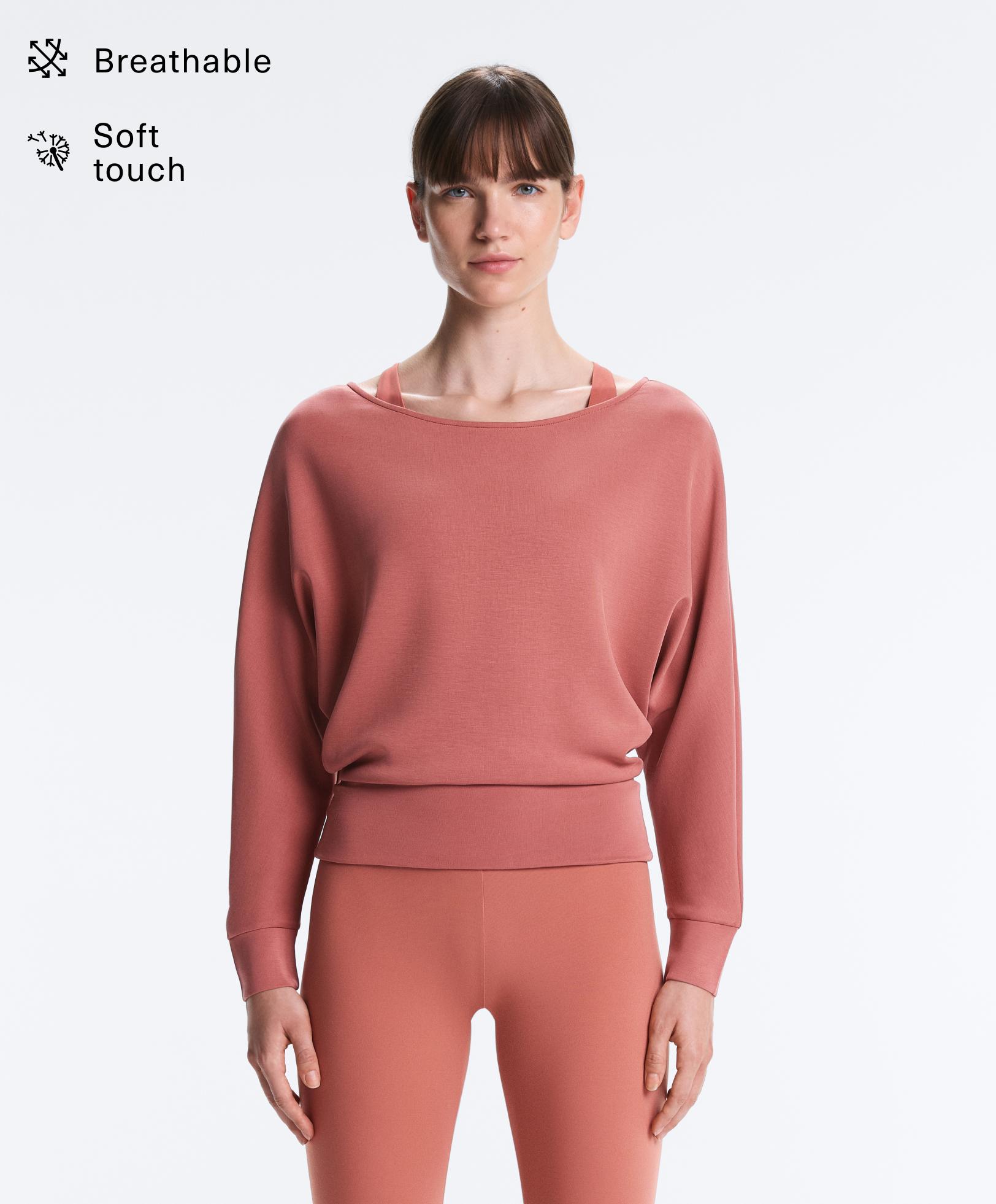 Modal kayık yaka sweatshirt