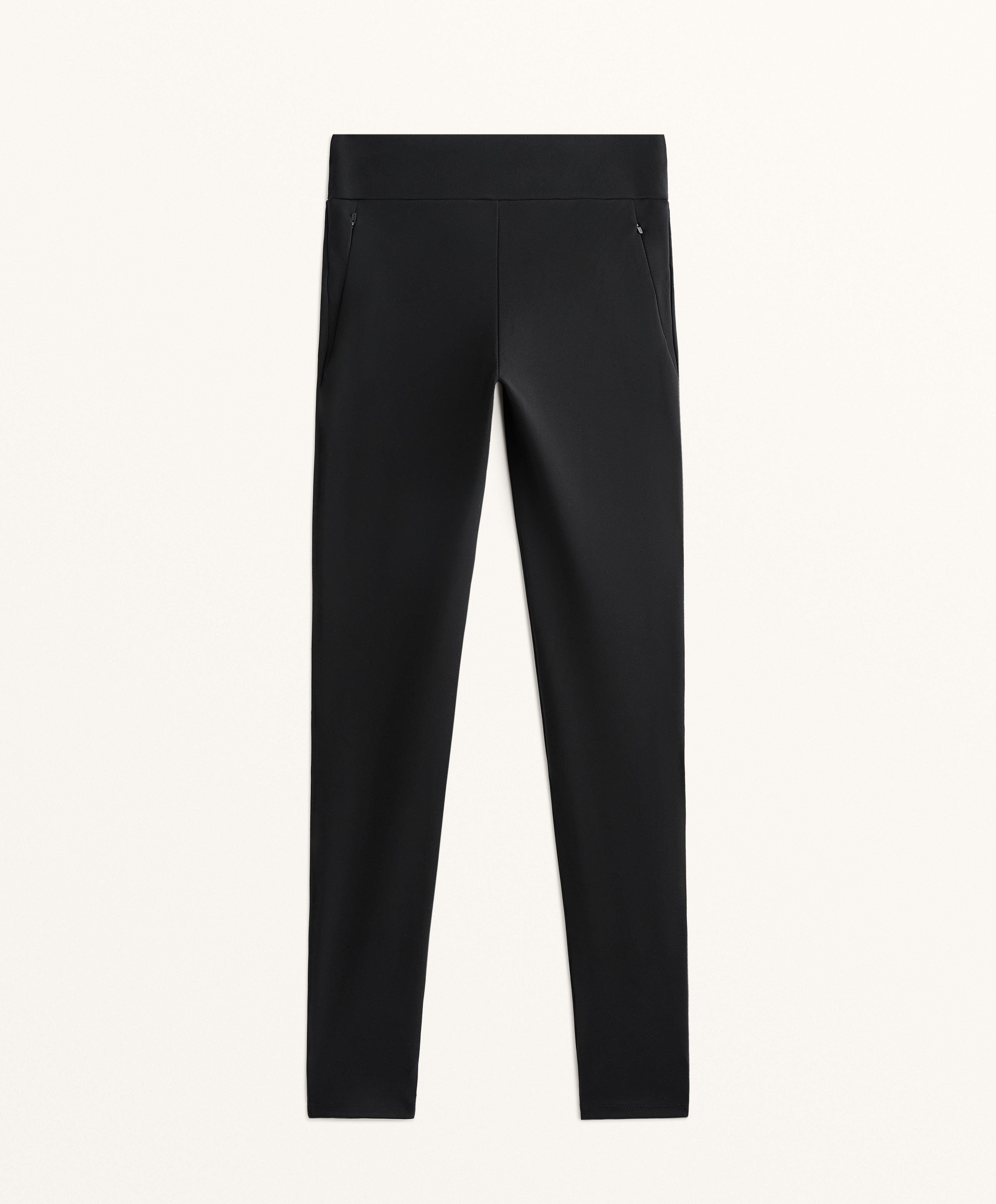 Warm 70cm high-rise ankle-length leggings — BLACK