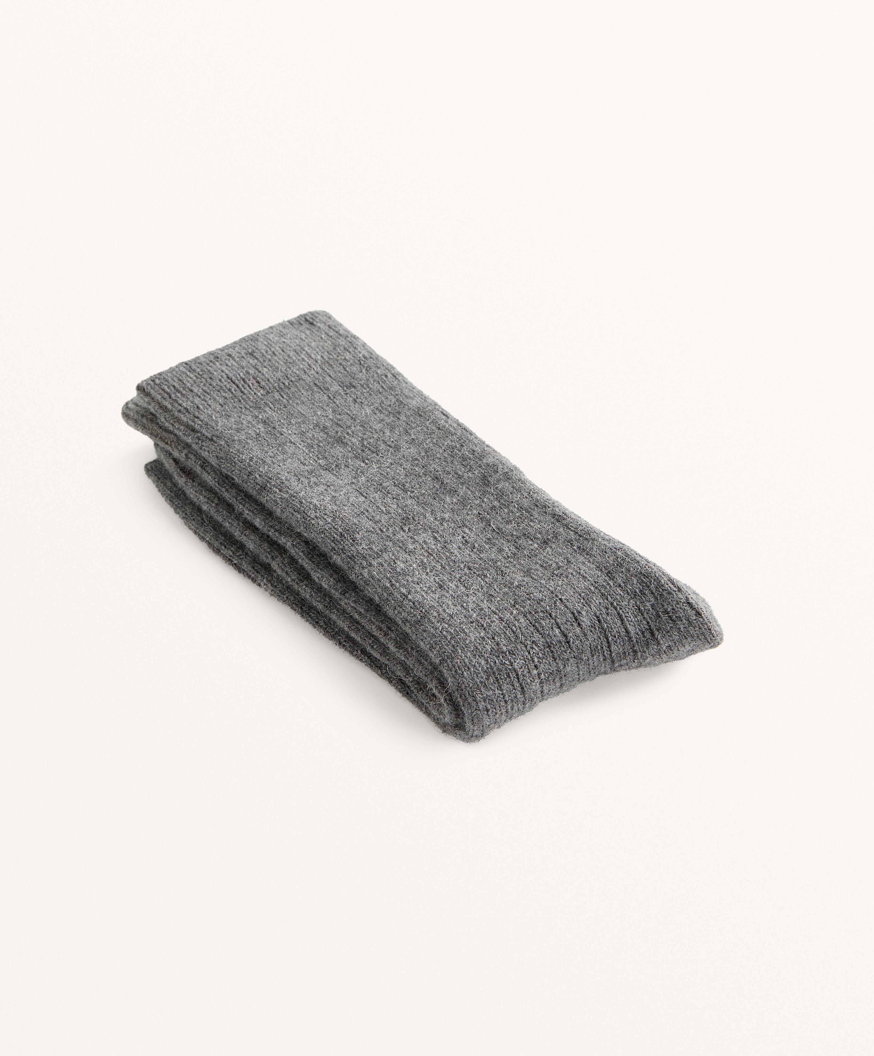 Classic socks 15% cashmere 10% wool — DARK-GREY MELANGE