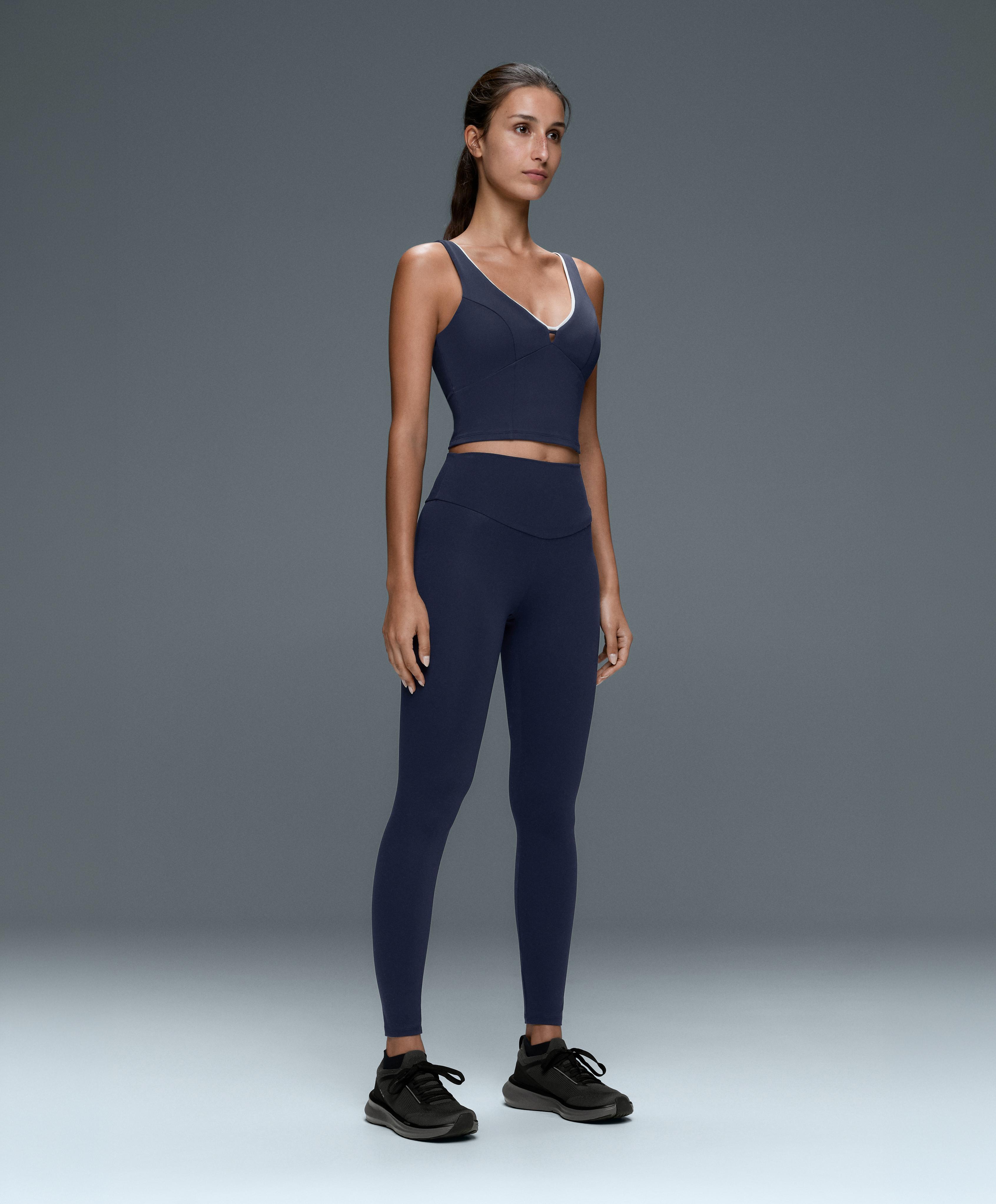 Comfortlux V-neck strappy tank top — NAVY BLUE