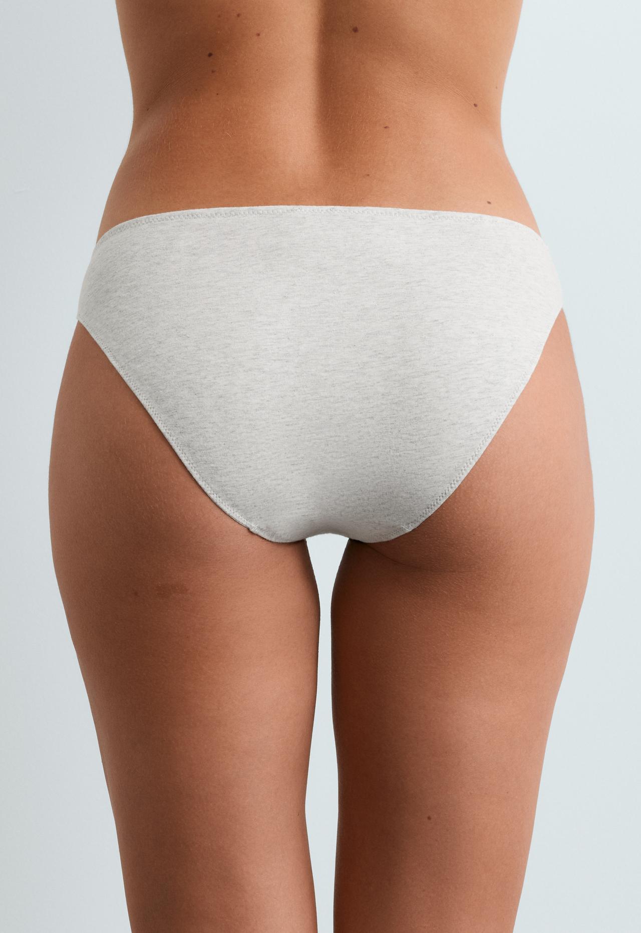 5 cotton blend rib classic briefs — GREY MELANGE