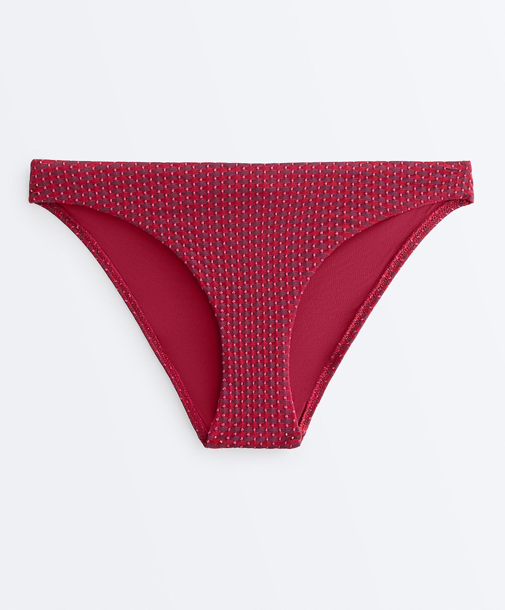 Geometric jacquard classic bikini briefs — FUCHSIA