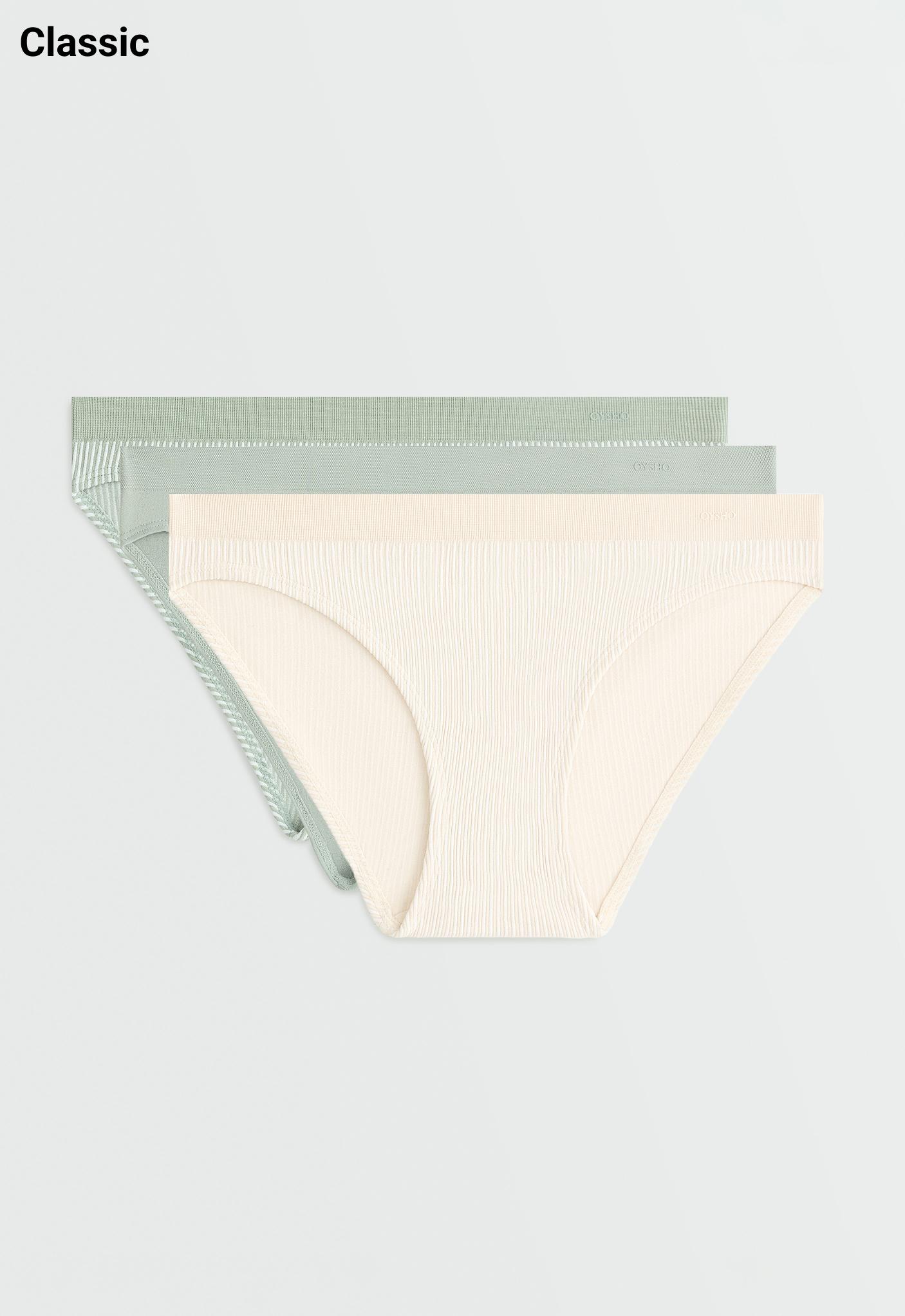 3 seamless soft-touch openwork classic briefs — APPLE GREEN